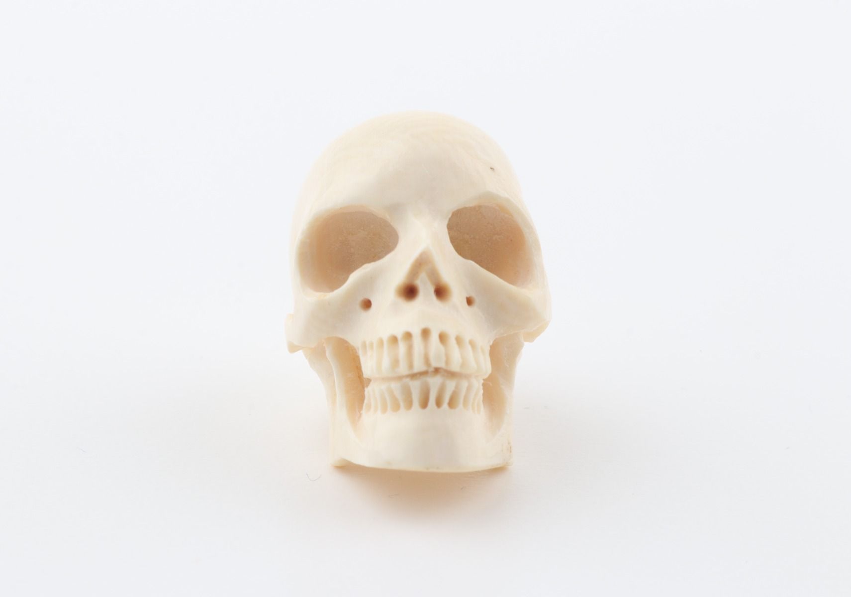 Hand carved mammoth ivory skull