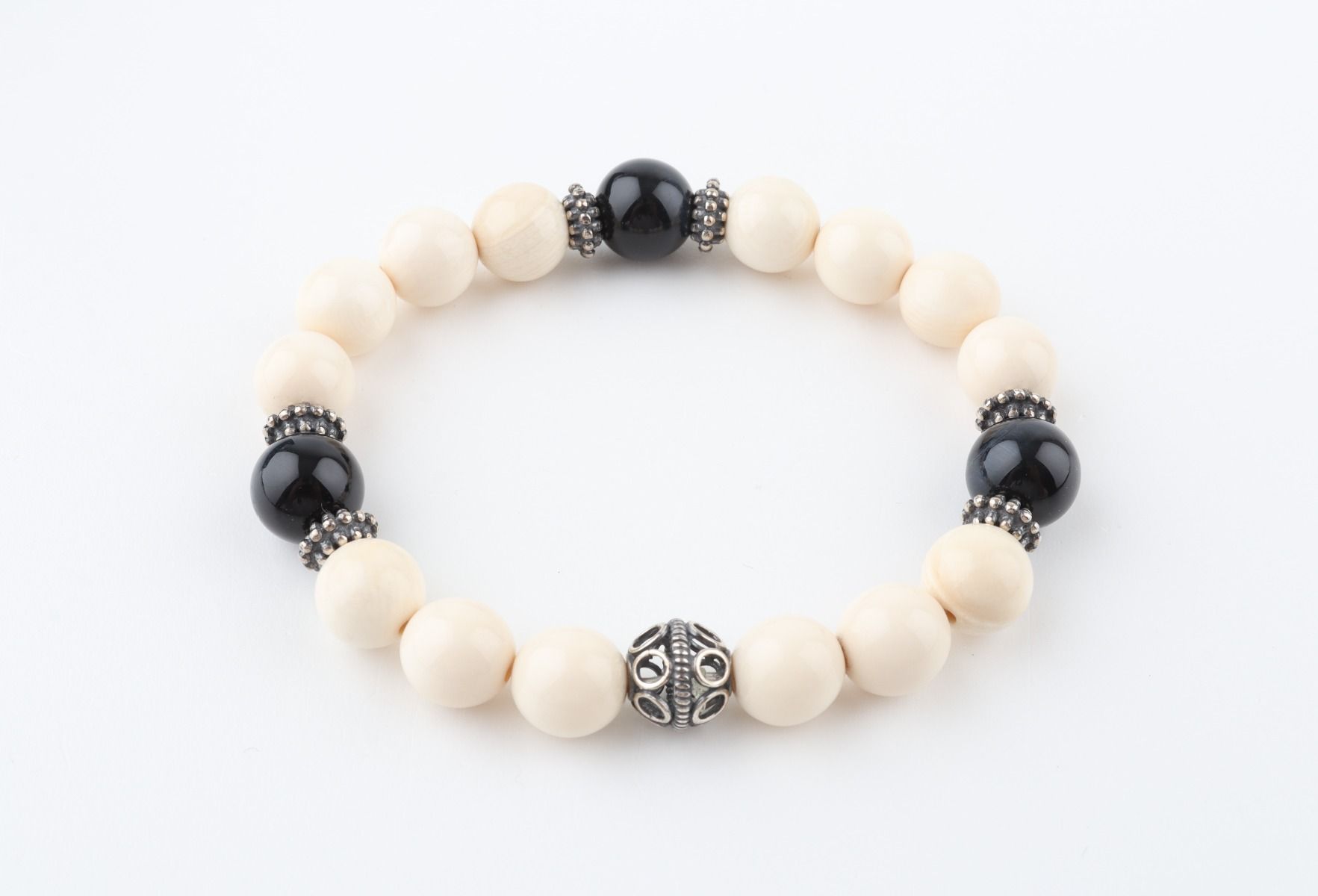 Mammoth Ivory & Falcon's Eye Bracelet