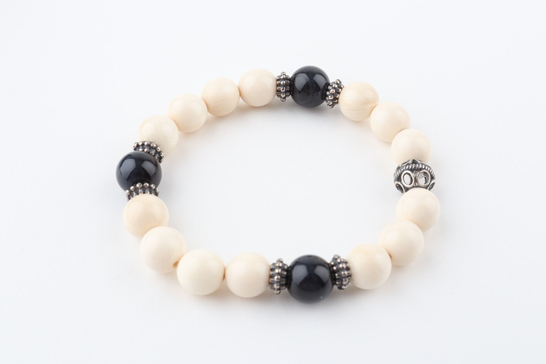 Mammoth Ivory & Falcon's Eye Bracelet