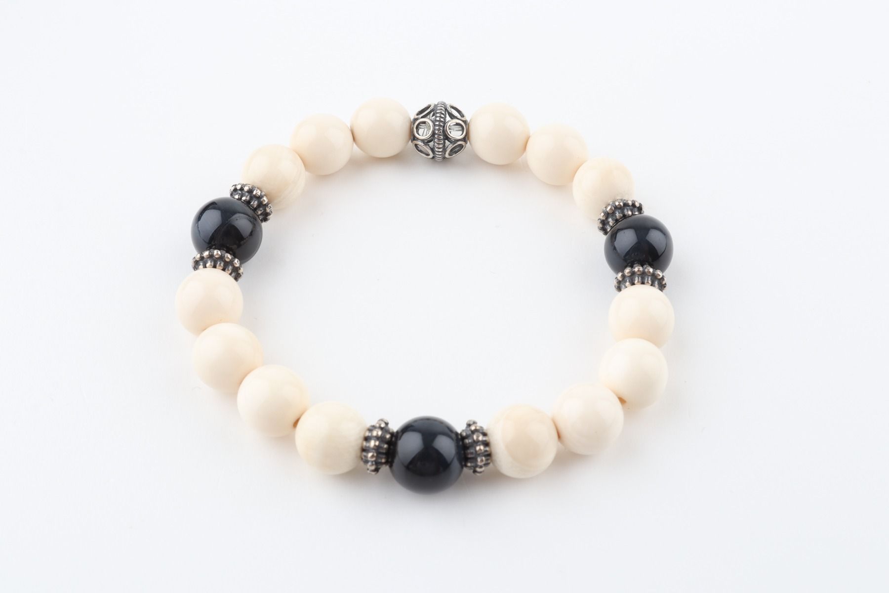 Mammoth Ivory & Falcon's Eye Bracelet