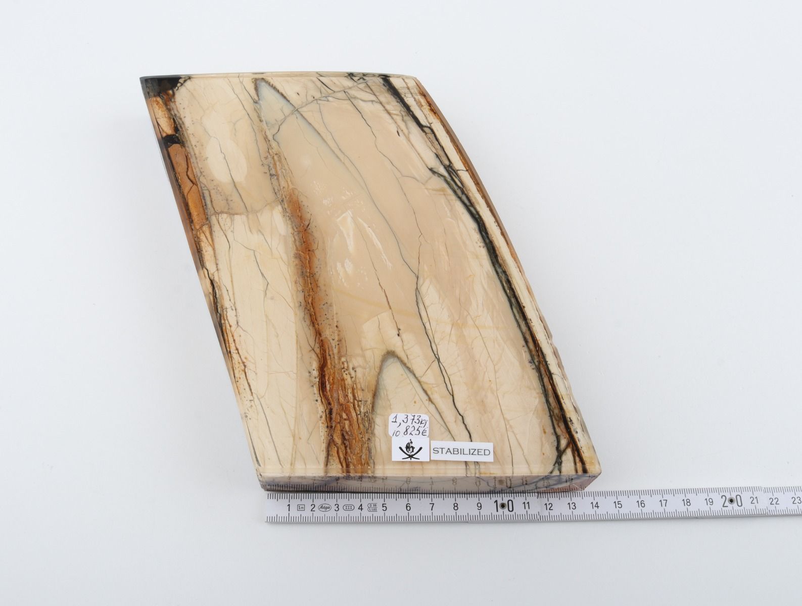 Stabilized mammoth ivory slab