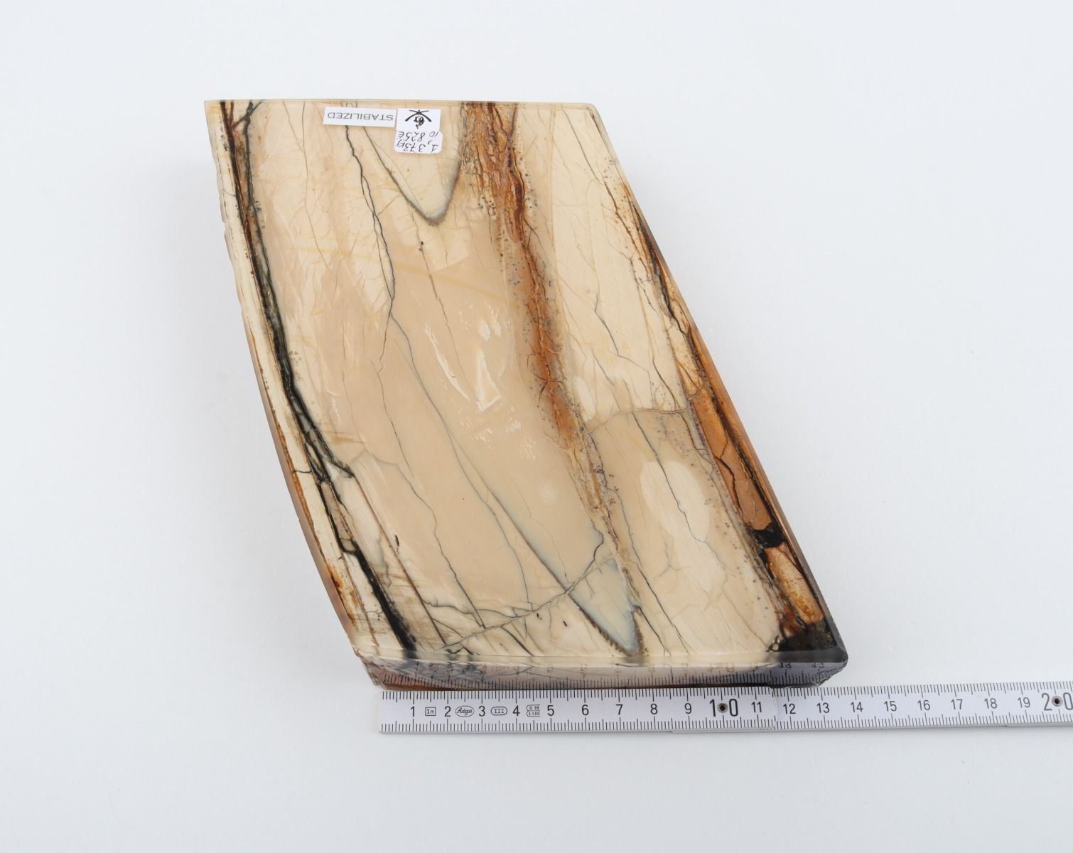 Stabilized mammoth ivory slab
