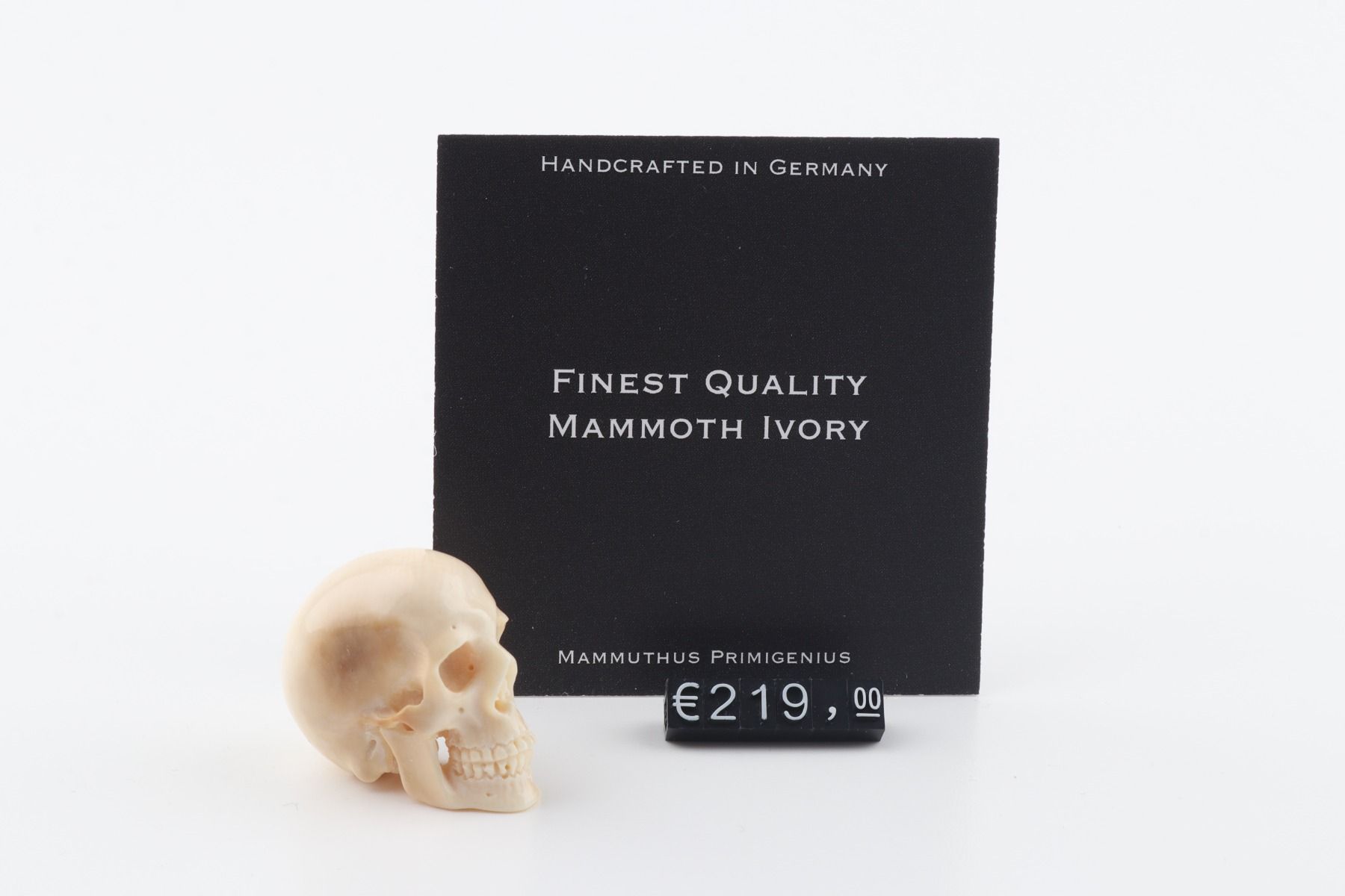 Hand-carved mammoth ivory skull