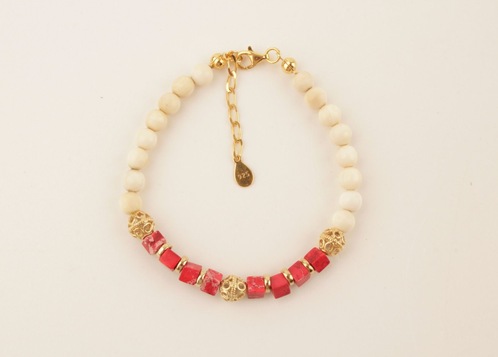 Pink Electric Mammoth Ivory Bracelet