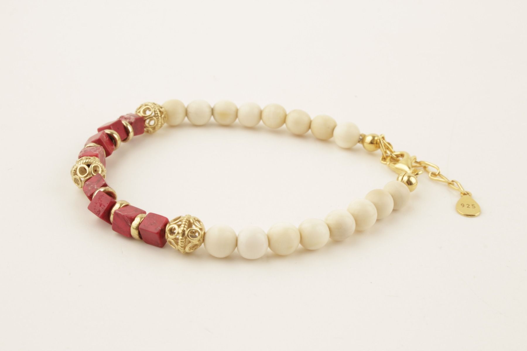 Pink Electric Mammoth Ivory Bracelet