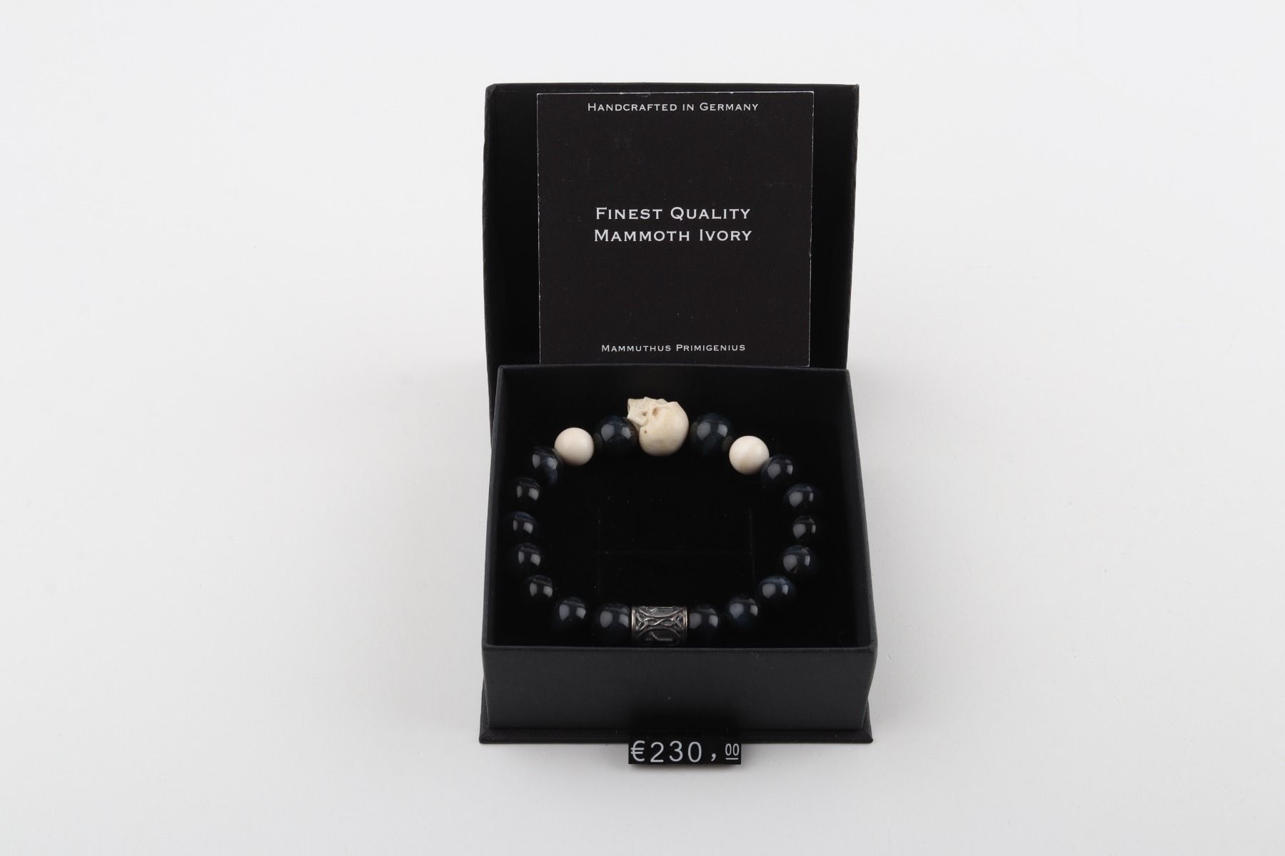 Mammoth Ivory Skull & Falcon's Eye Bracelet