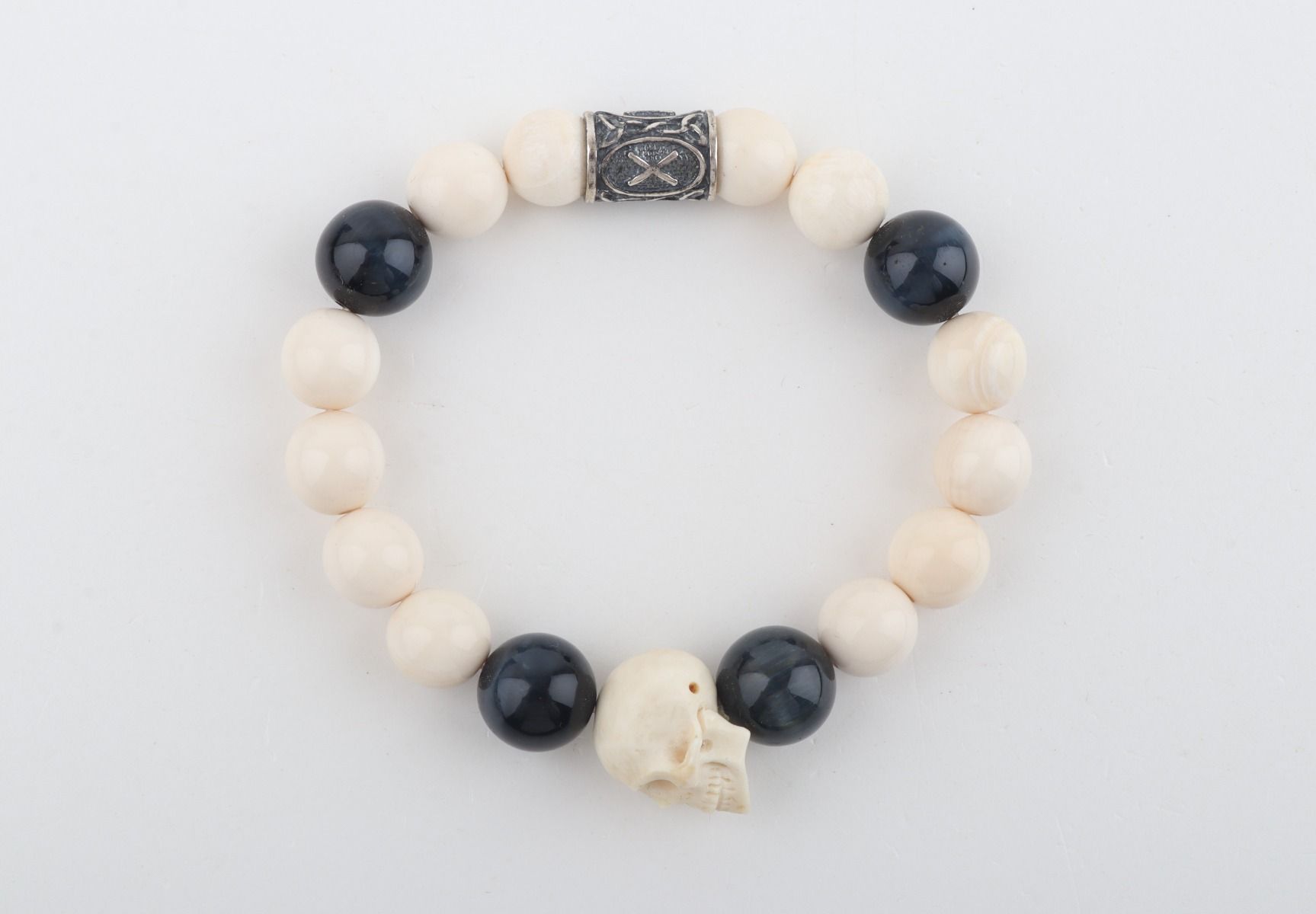 White Mammoth Skull & Flacon's Eye Bracelet
