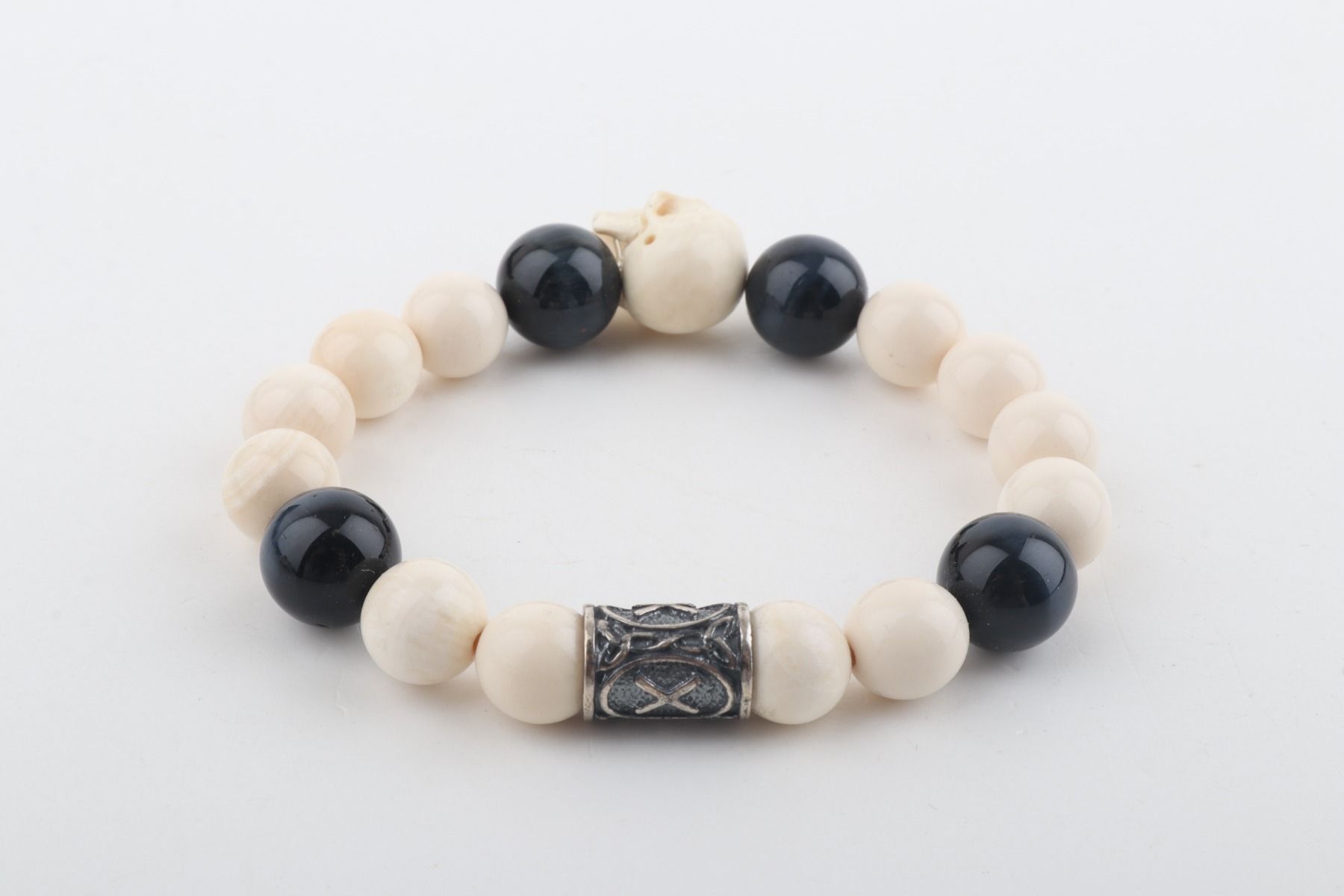 White Mammoth Skull & Flacon's Eye Bracelet