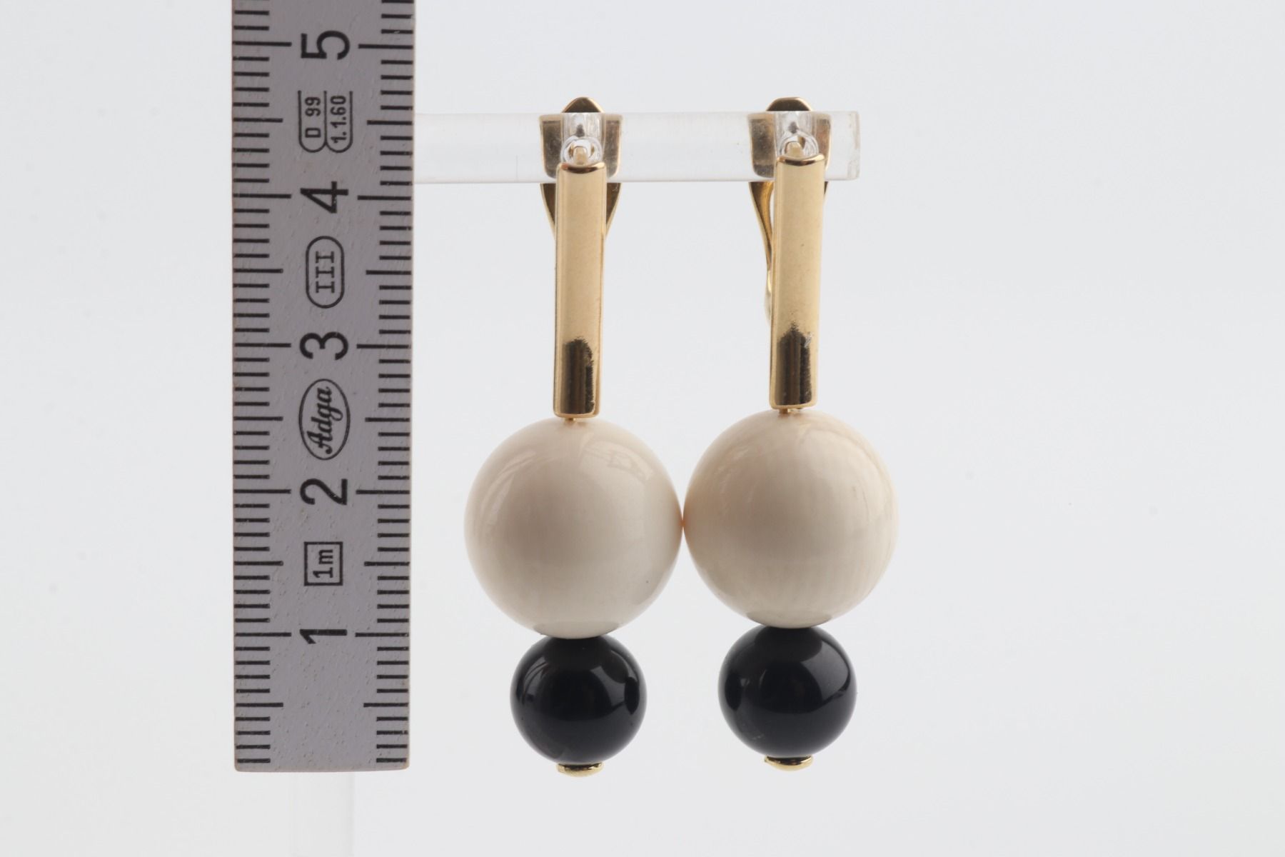 Mammoth Ivory & Agate Drop Earrings
