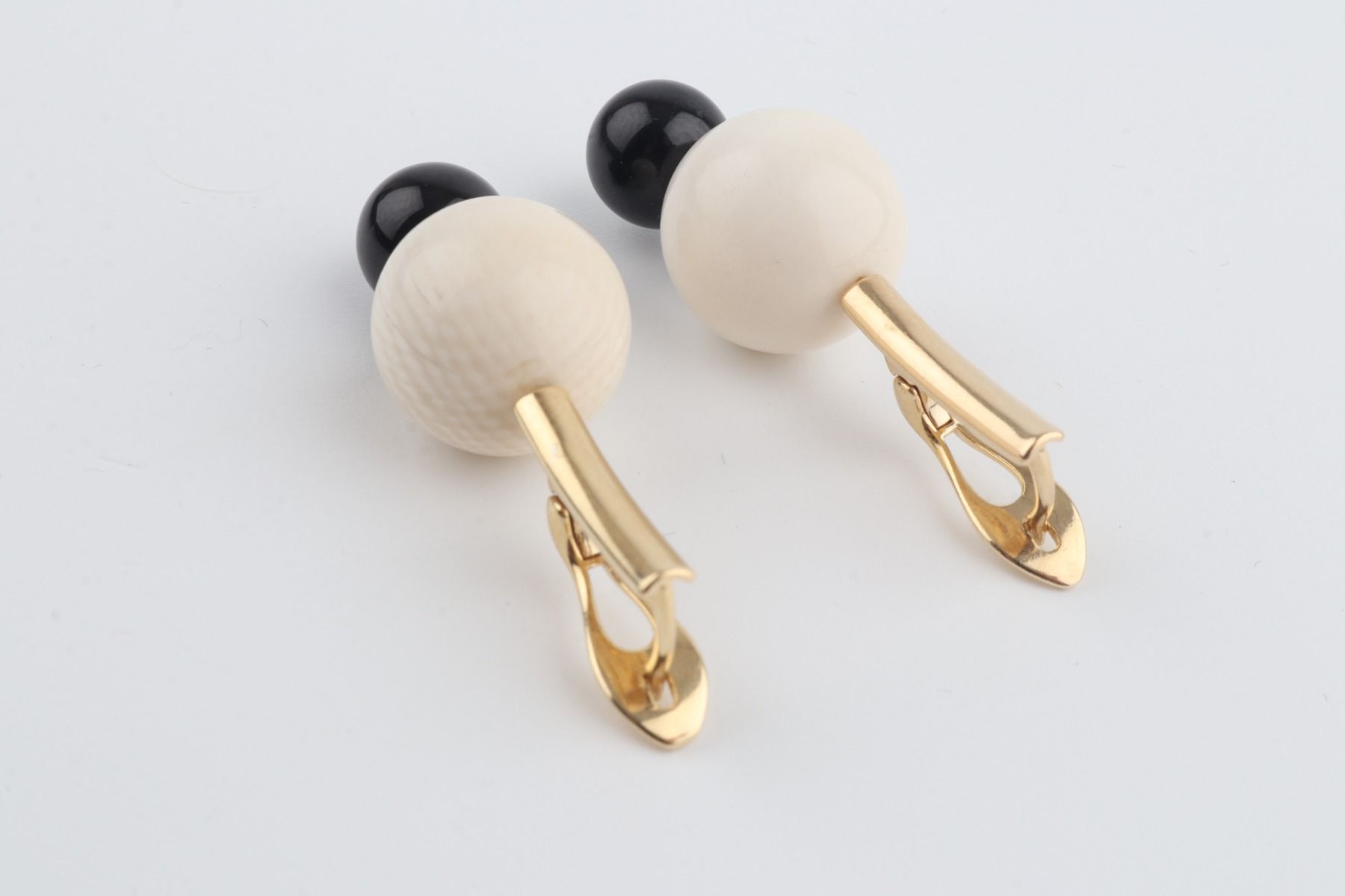 Mammoth Ivory & Agate Drop Earrings