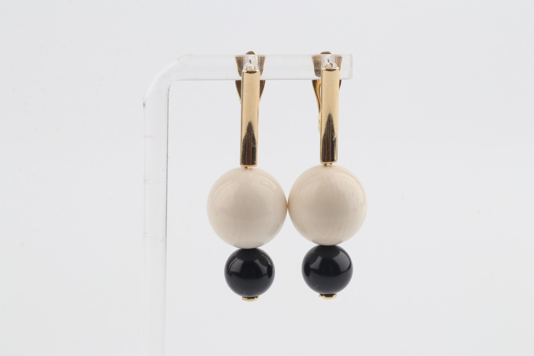Mammoth Ivory & Agate Drop Earrings