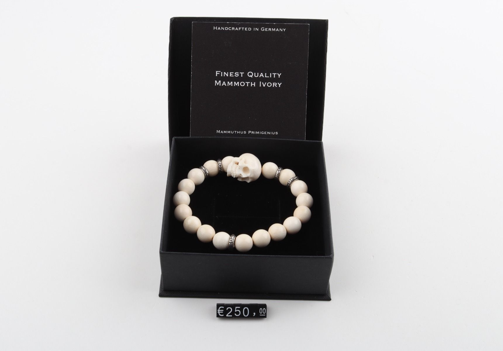Mammoth Ivory Skull Bead Bracelet