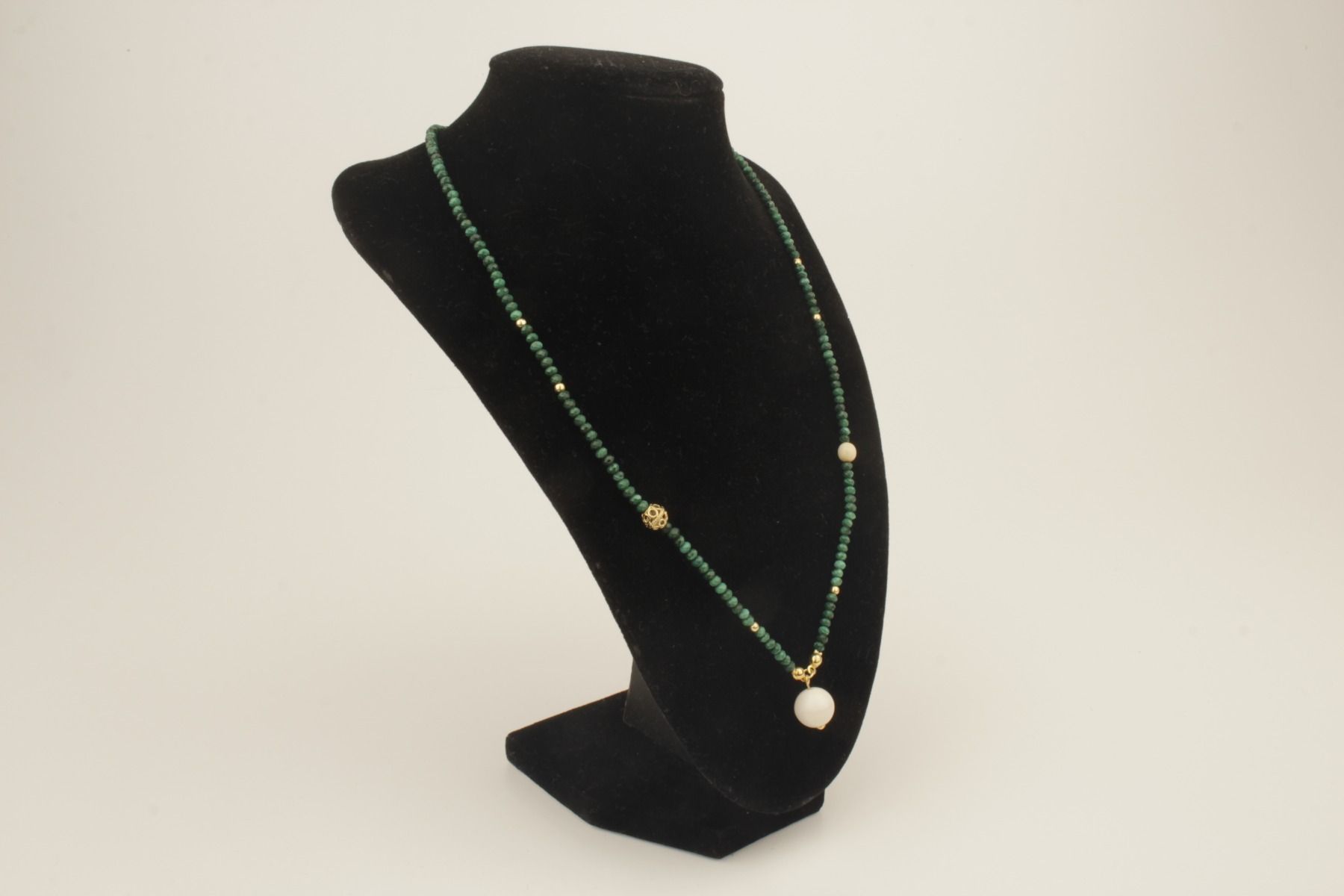 Faceted Malachite & Mammoth Ivory Necklace
