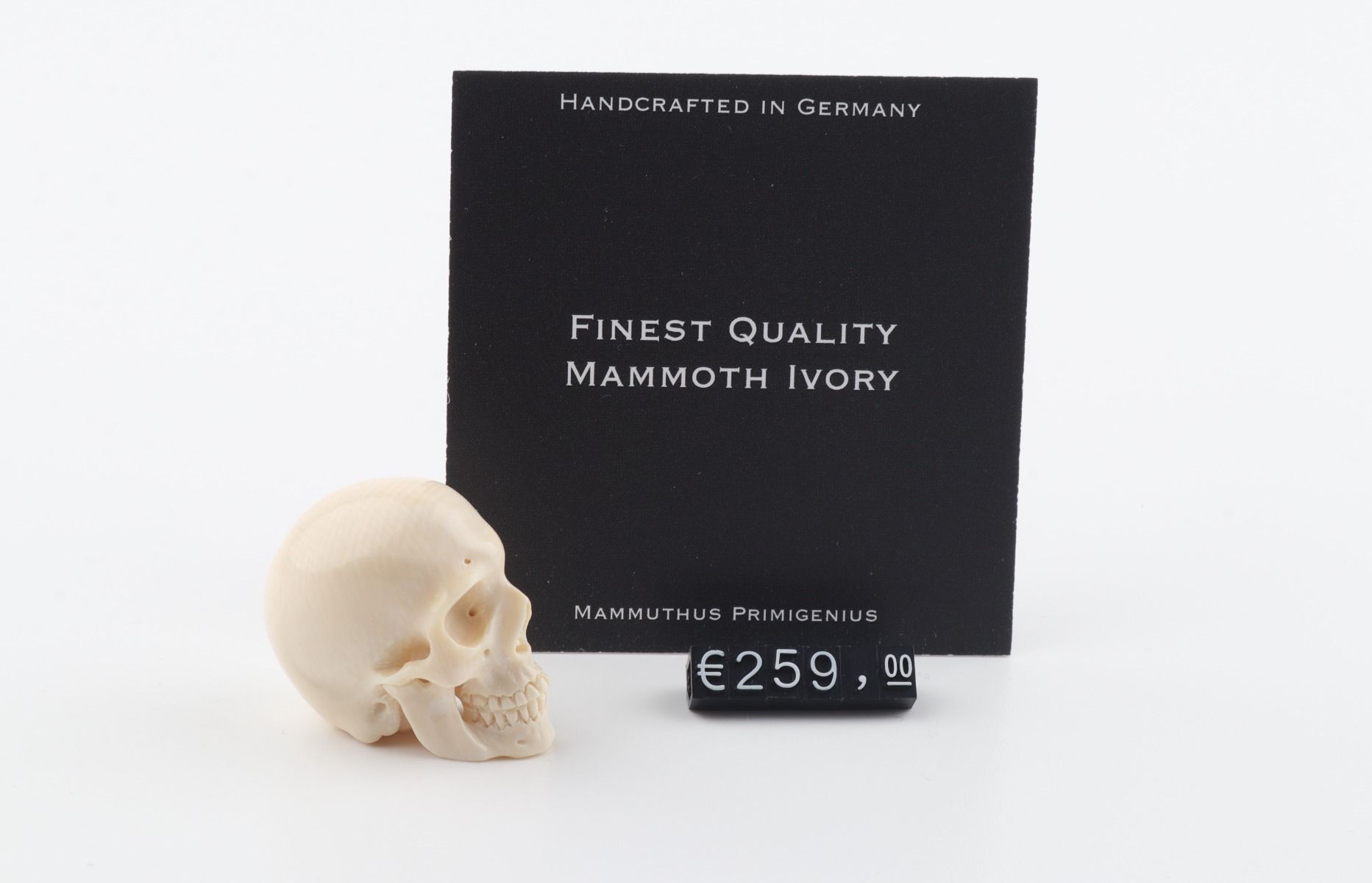 Hand carved mammoth ivory skull