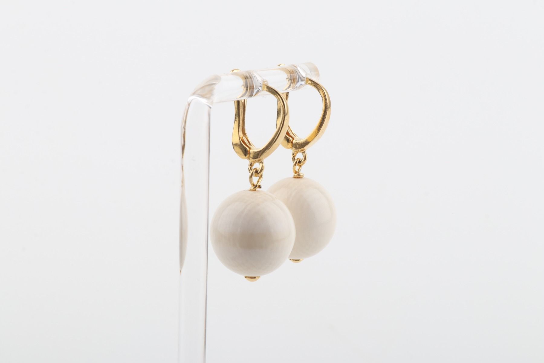 Medium New Pearl Mammoth Ivory Earrings