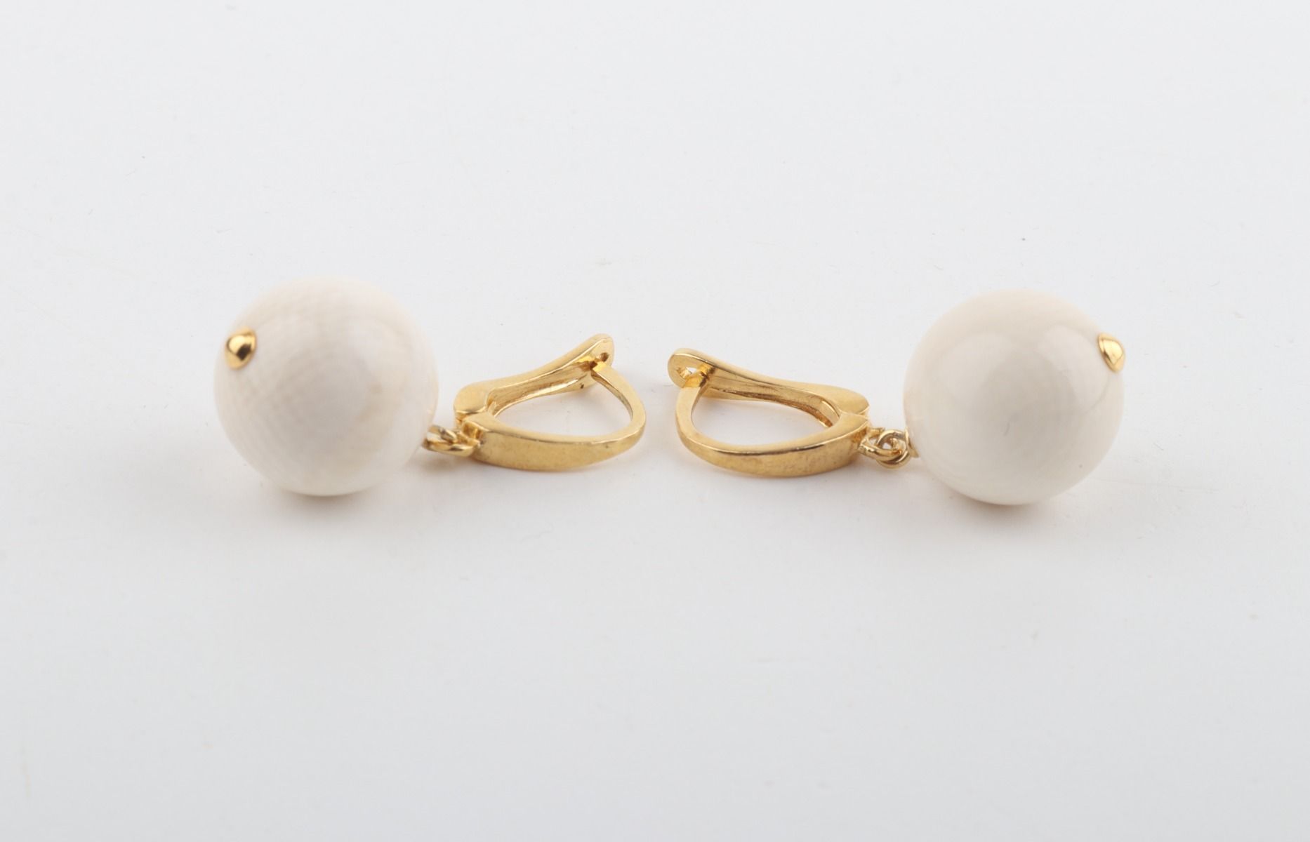 Medium New Pearl Mammoth Ivory Earrings
