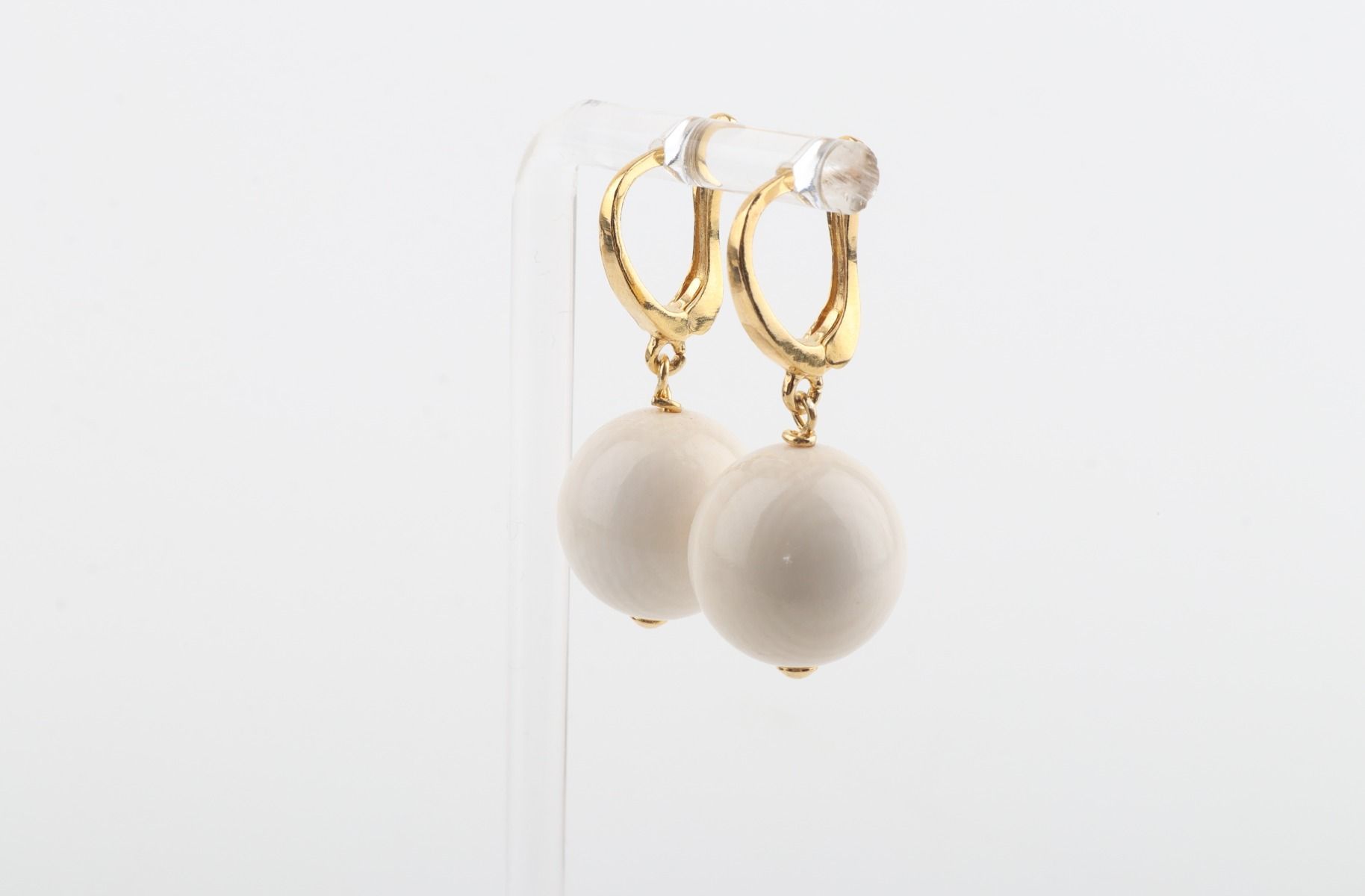 Medium New Pearl Mammoth Ivory Earrings