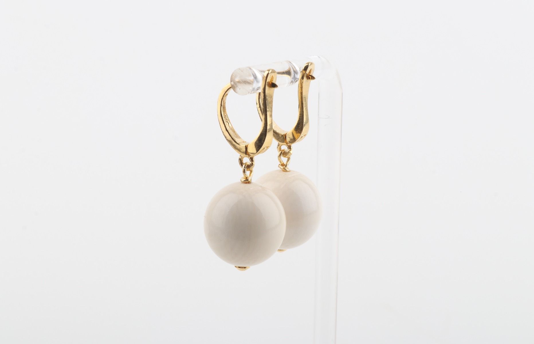 Medium New Pearl Mammoth Ivory Earrings