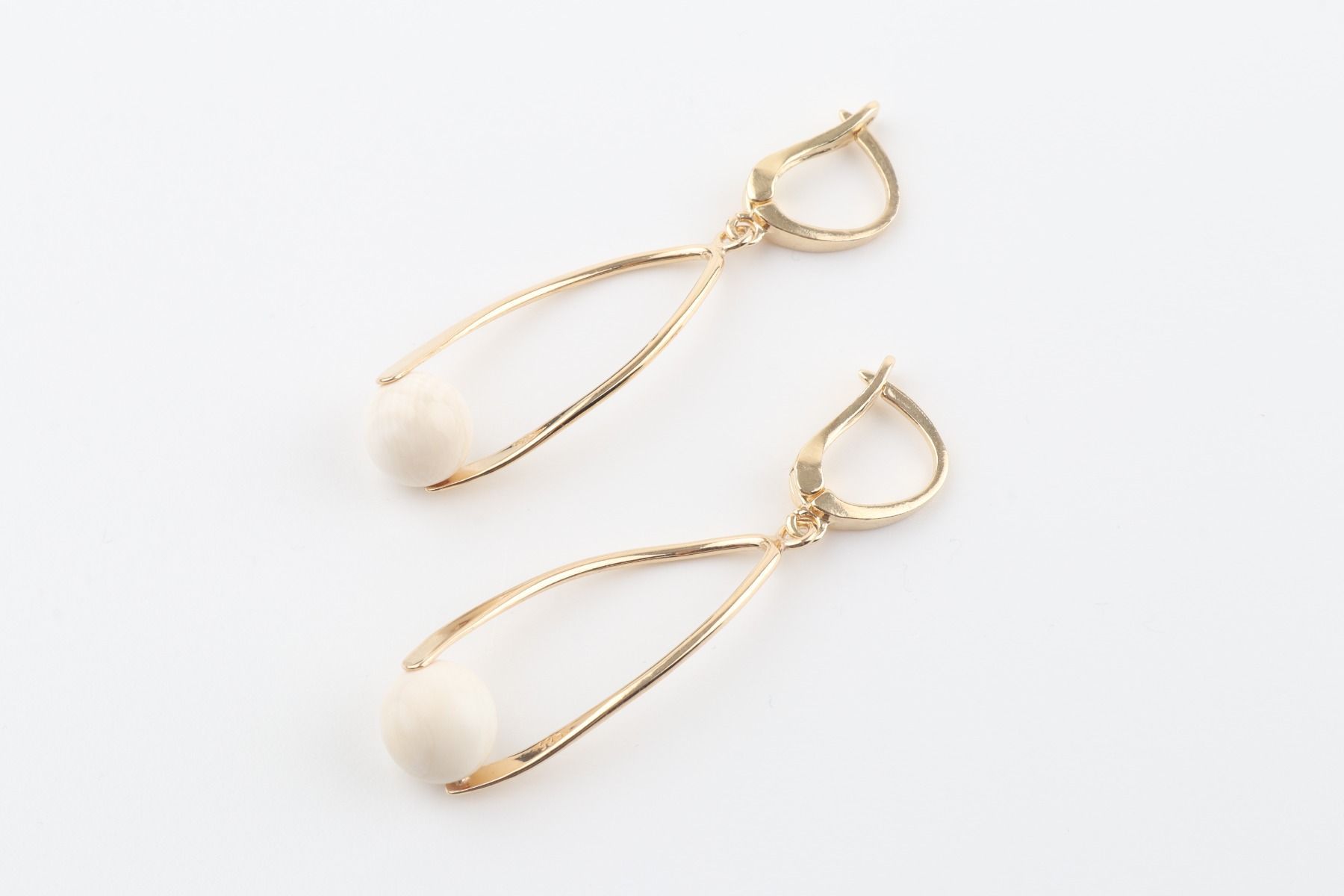 Elegant Drop Mammoth Ivory Earrings