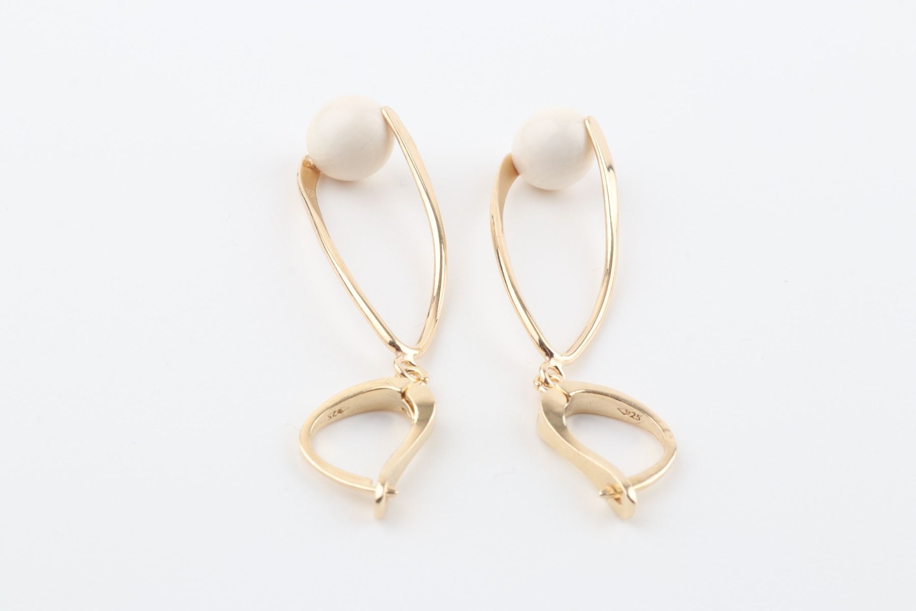 Elegant Drop Mammoth Ivory Earrings