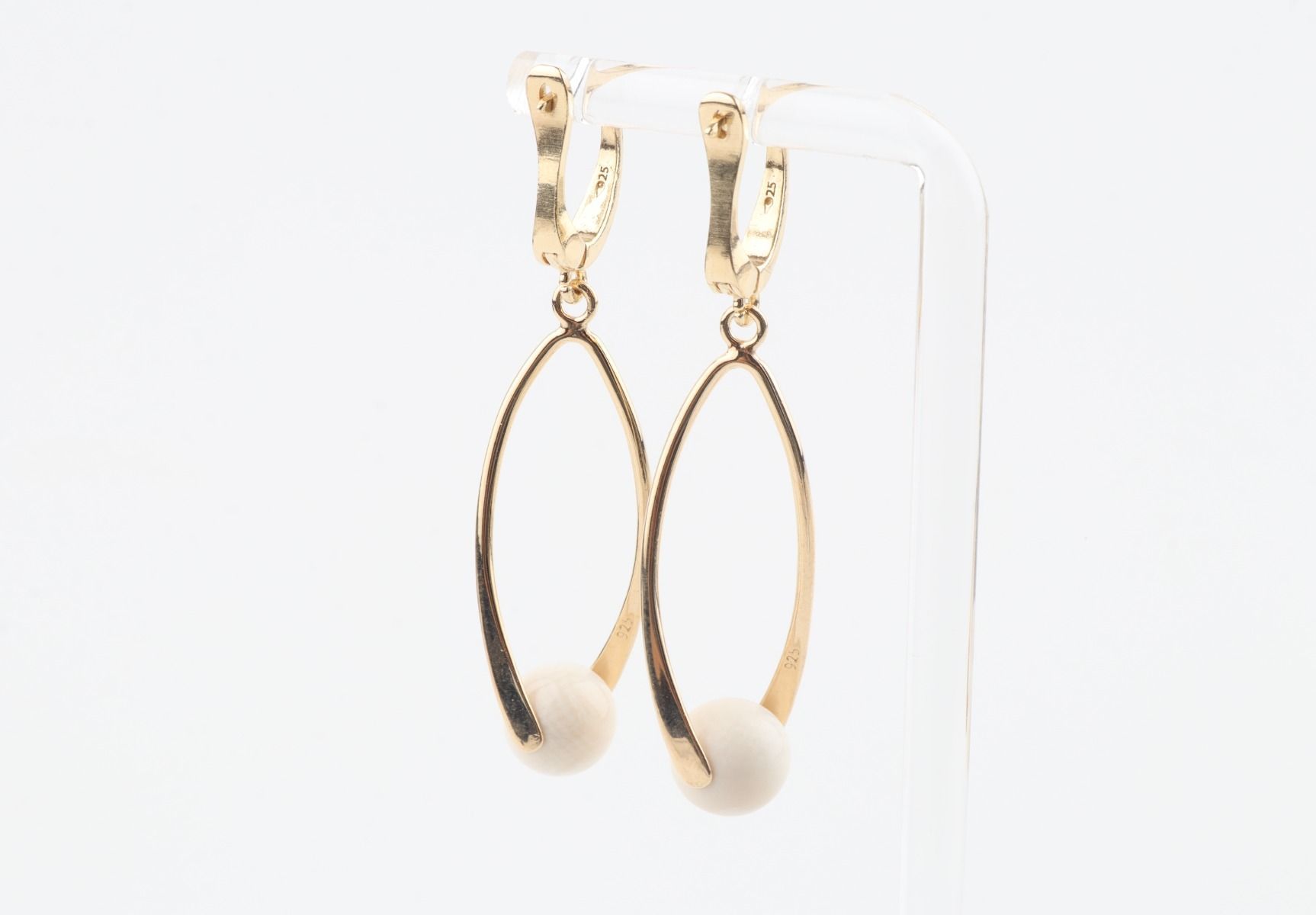 Elegant Drop Mammoth Ivory Earrings