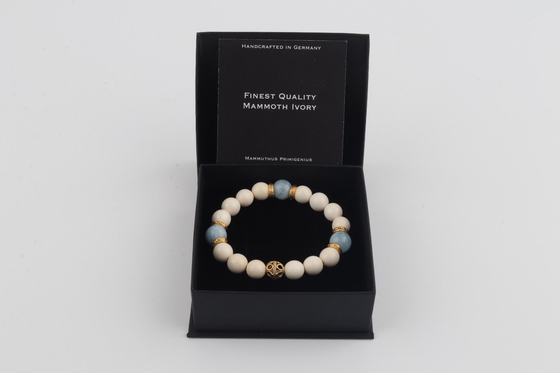 Mammoth Ivory & Aquamarine Bracelet