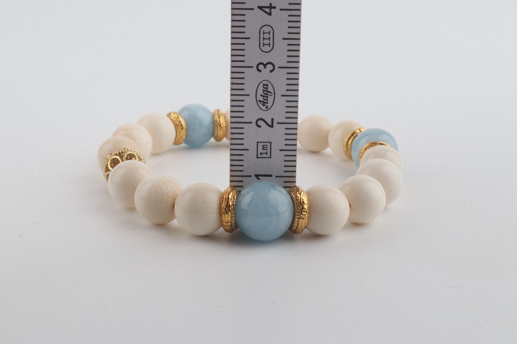 Mammoth Ivory & Aquamarine Bracelet