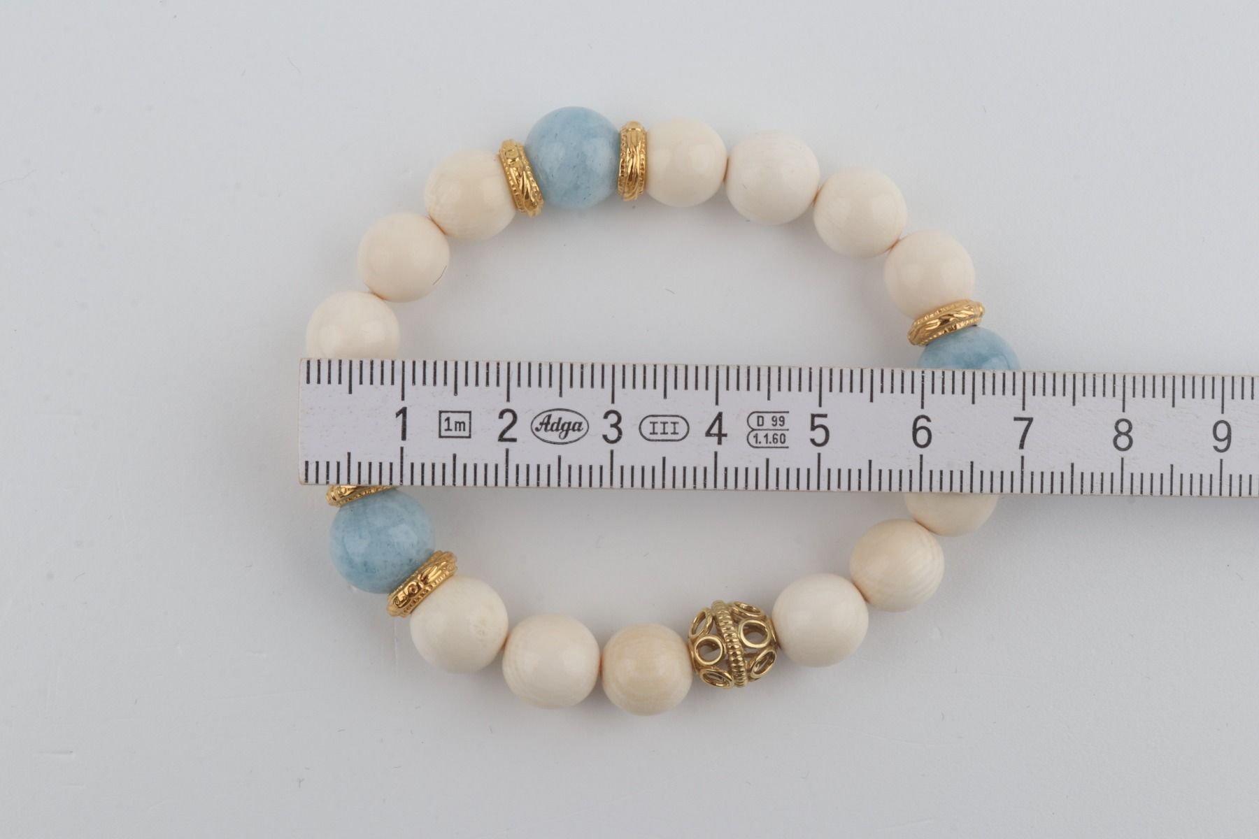Mammoth Ivory & Aquamarine Bracelet