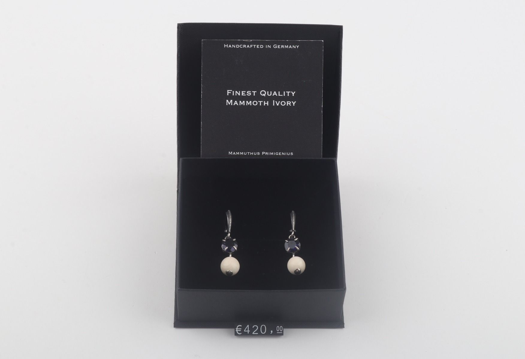 Mammoth Ivory & Iolite Drop Earrings