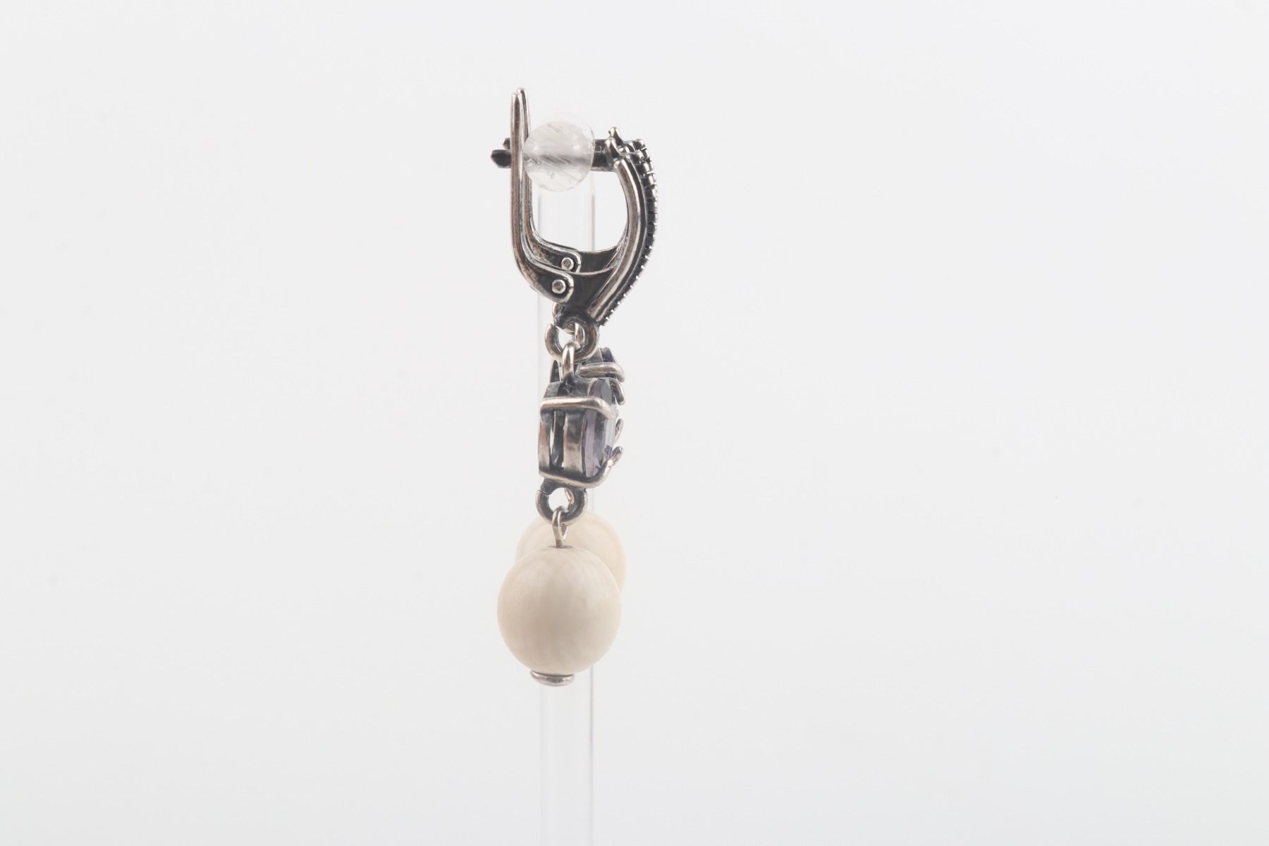 Mammoth Ivory & Iolite Drop Earrings