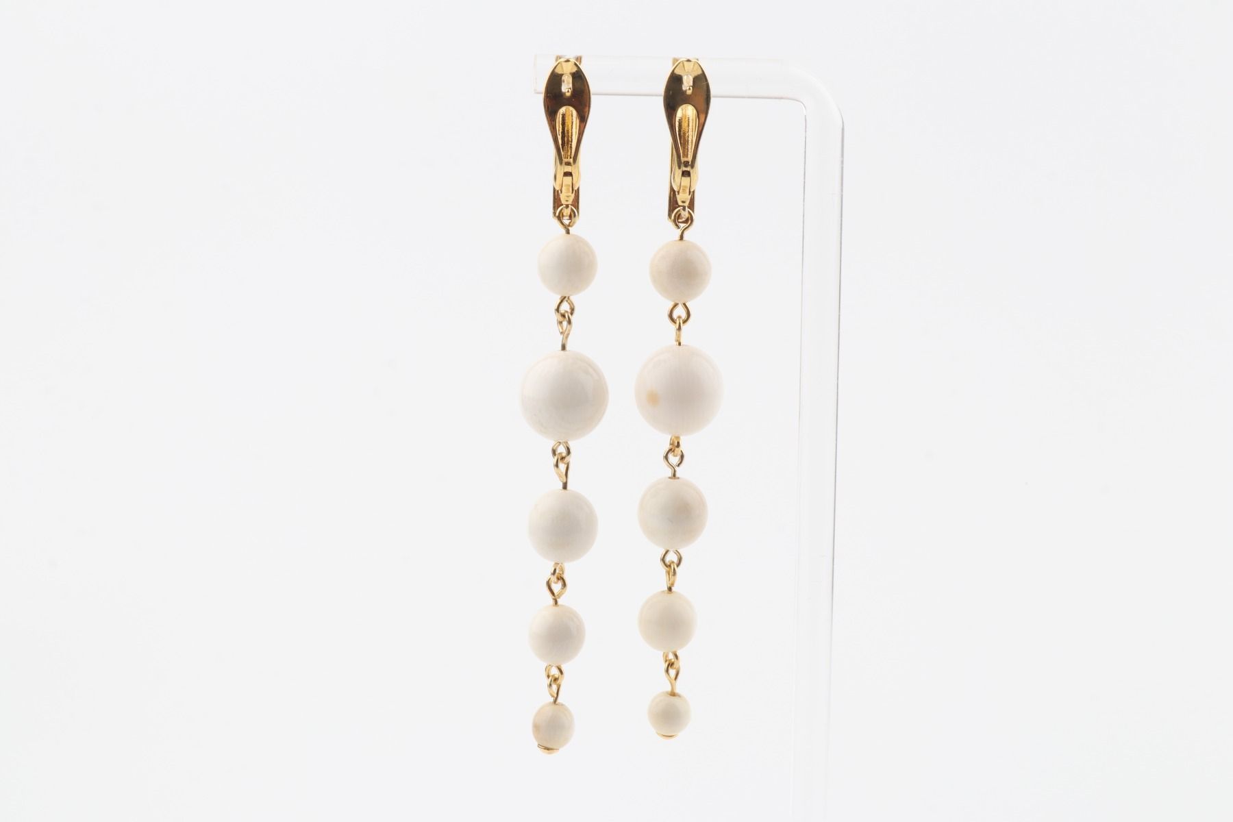 Long Graduated Mammoth Ivory Earrings