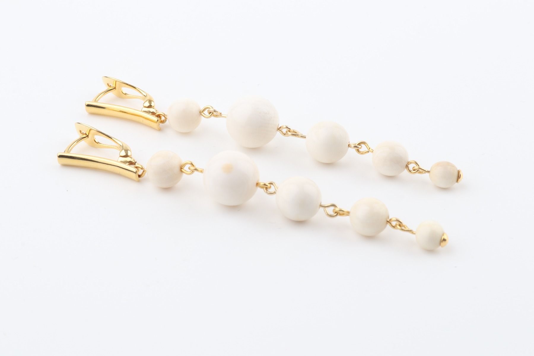 Long Graduated Mammoth Ivory Earrings