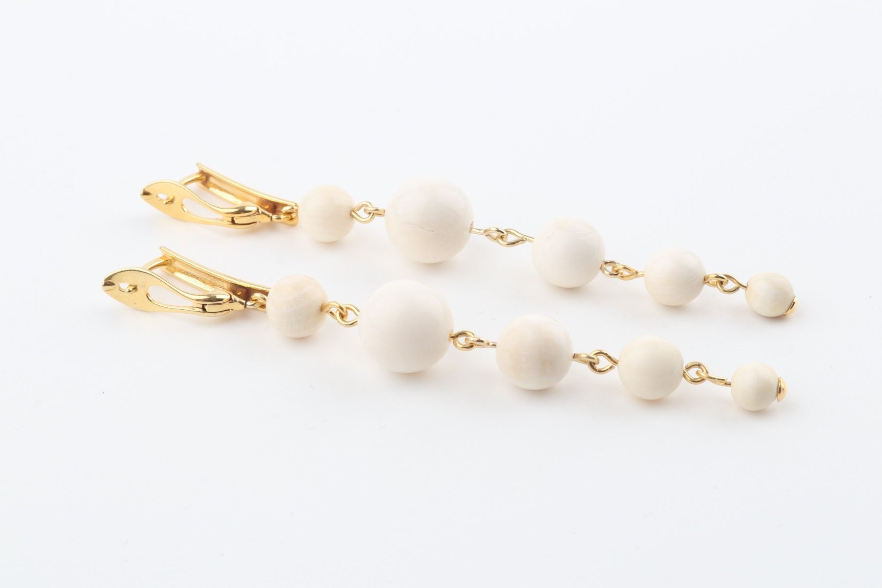 Long Graduated Mammoth Ivory Earrings