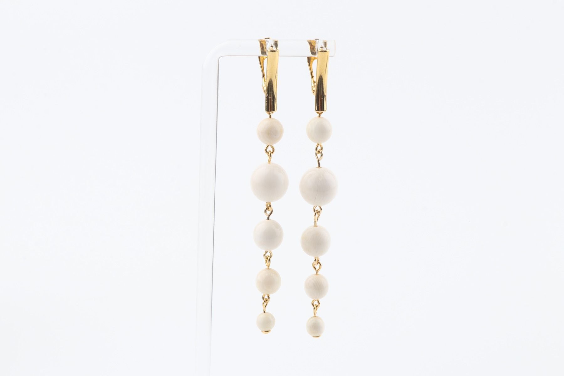 Long Graduated Mammoth Ivory Earrings