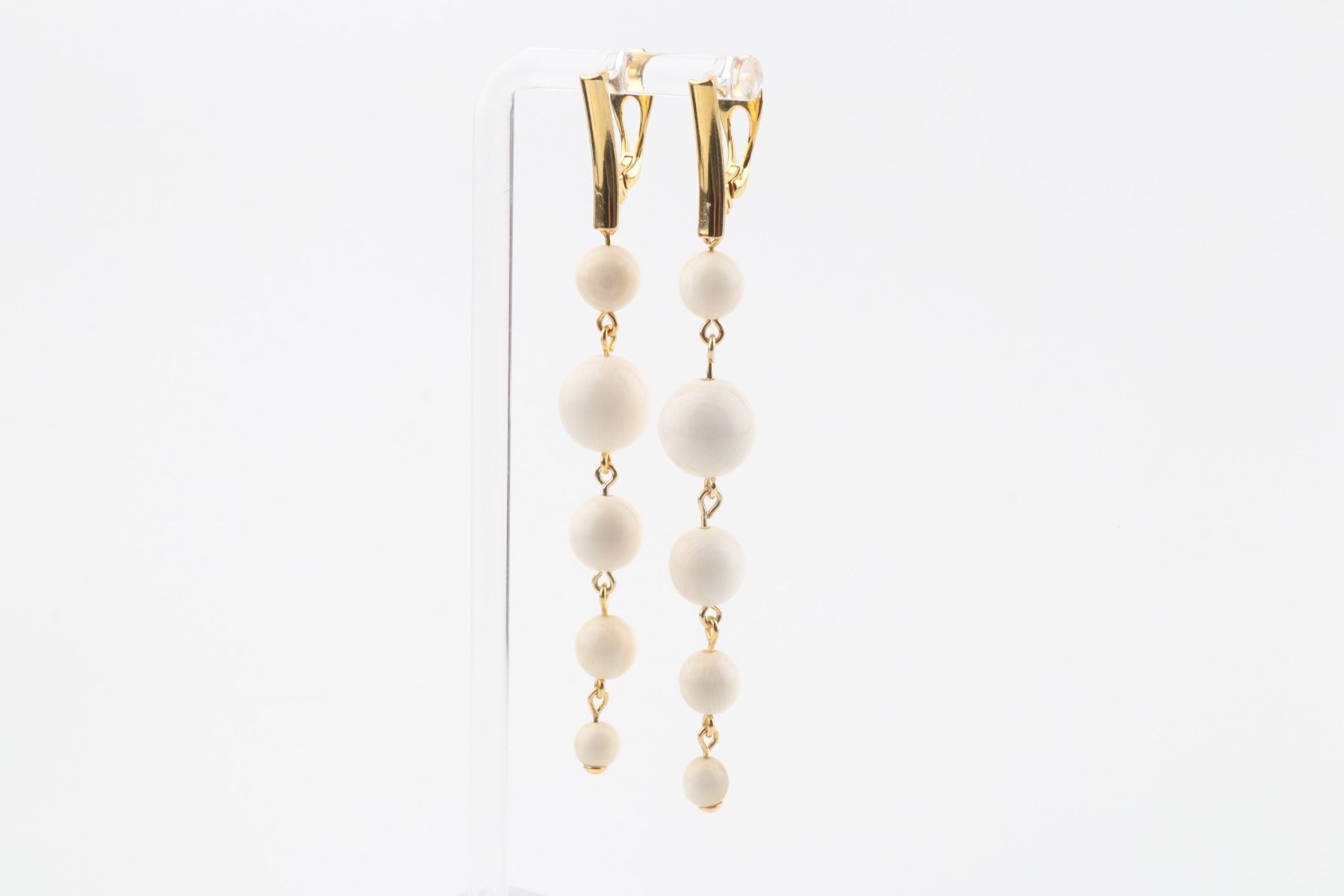 Long Graduated Mammoth Ivory Earrings