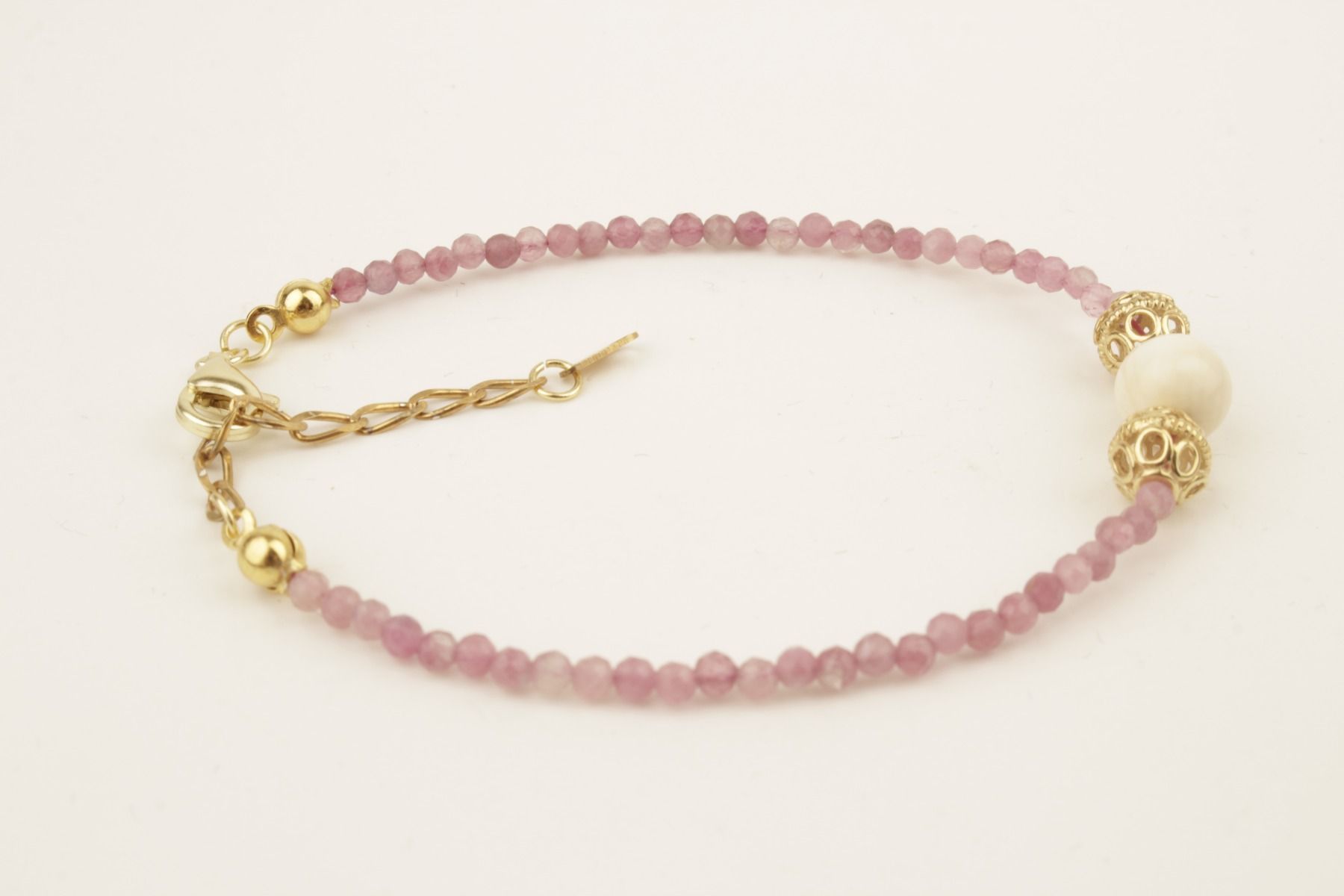Faceted Tourmaline & Mammoth Ivory Bracelet