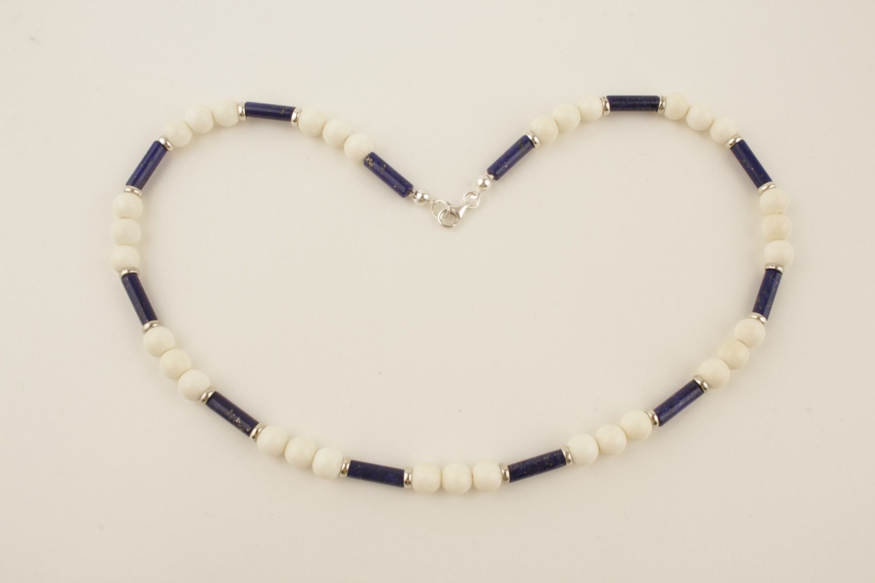 Mammoth Ivory & Blue Agate Necklace