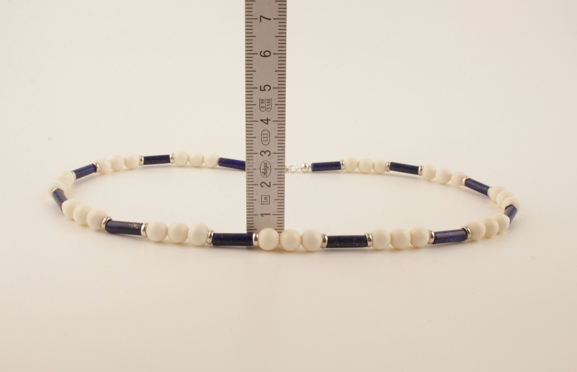 Mammoth Ivory & Blue Agate Necklace