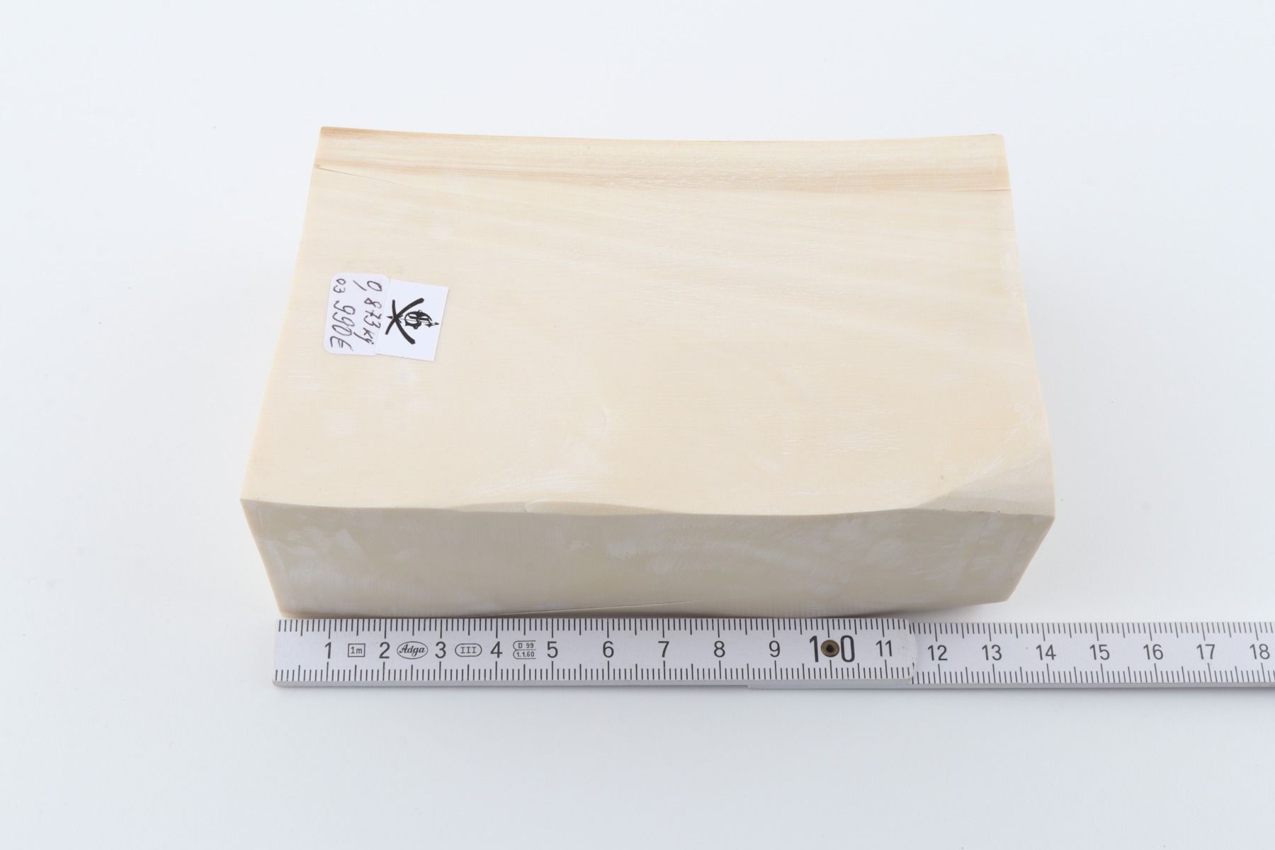 White mammoth ivory segment
