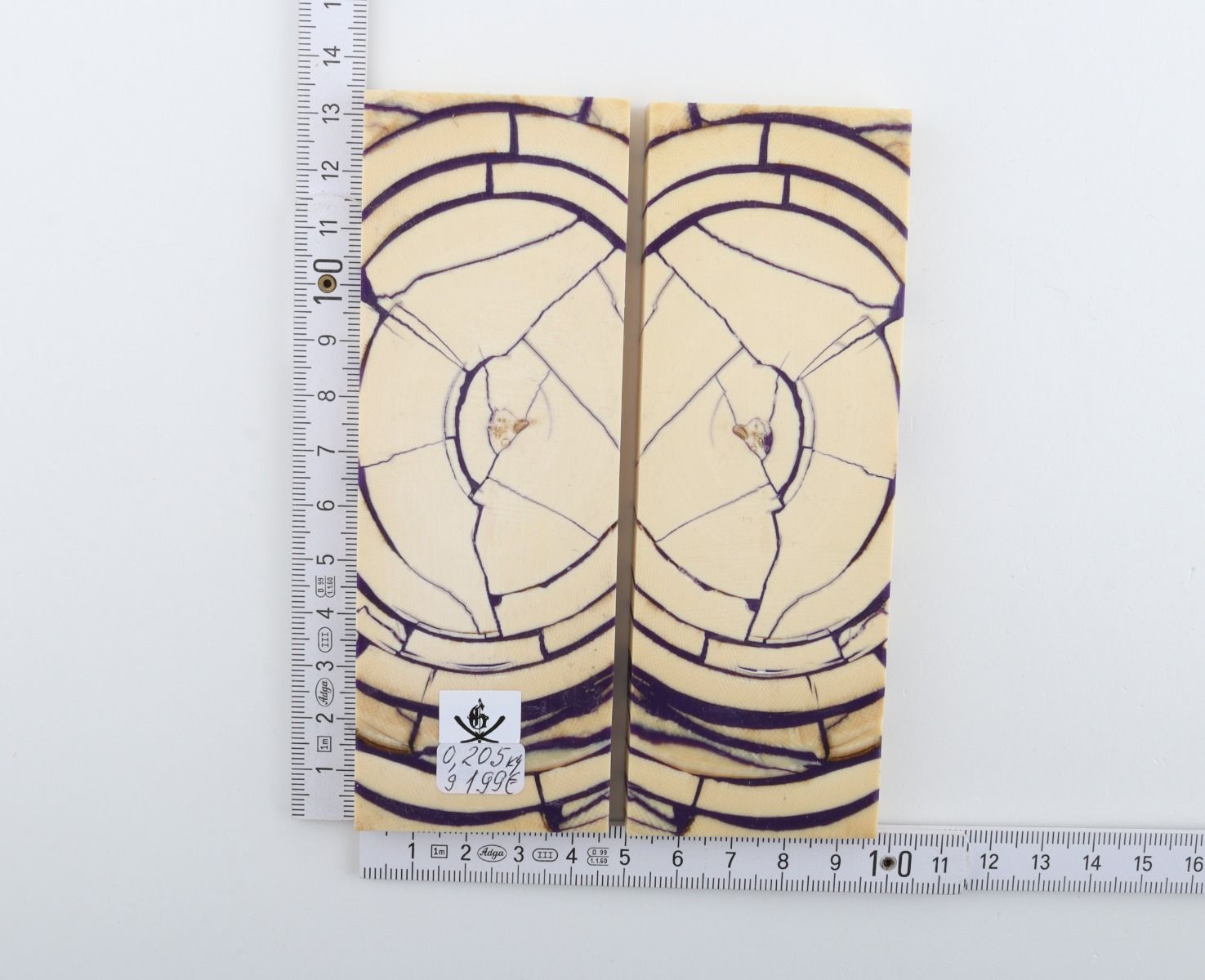 Stabilised mammoth ivory scales