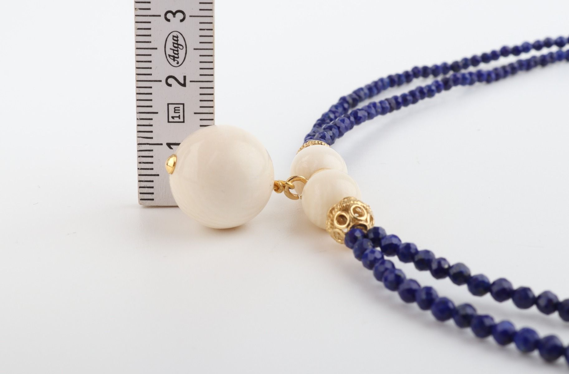 Faceted Lapis Lazuli & Mammoth Ivory Necklace