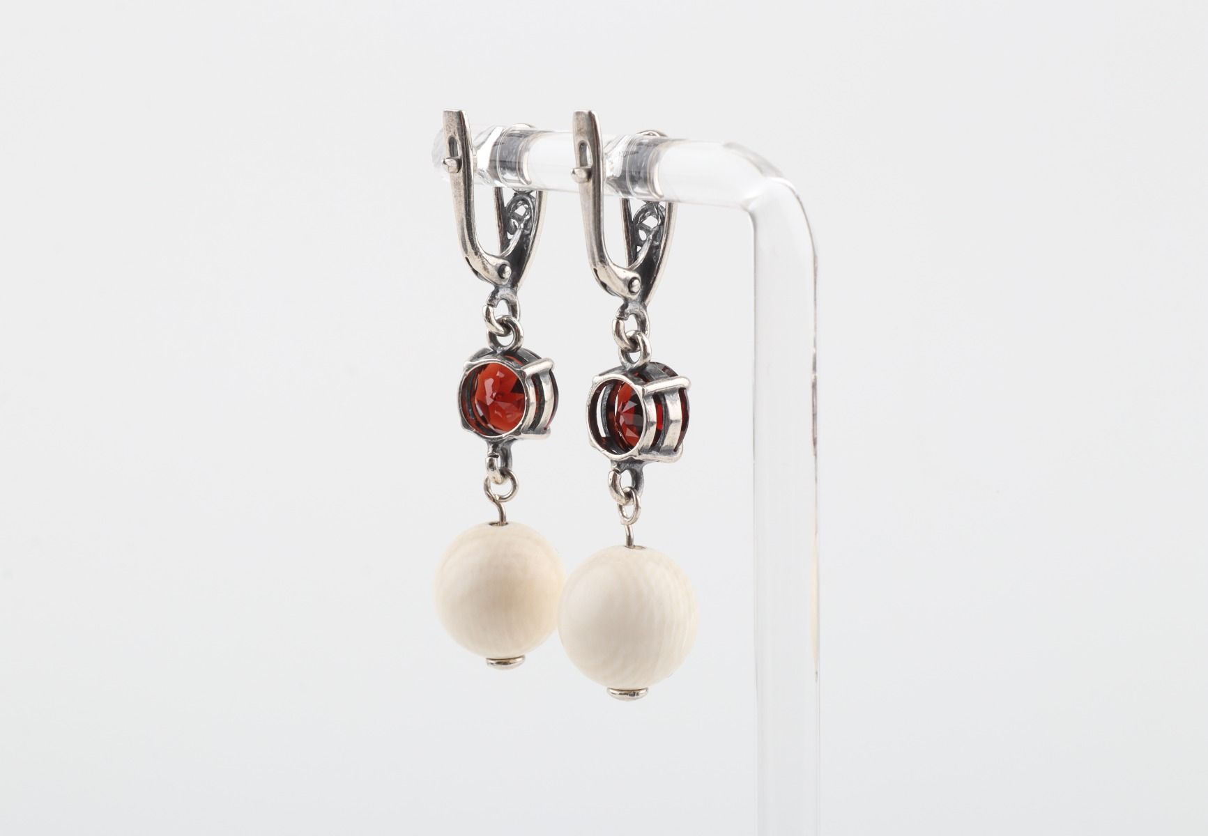 Garnet Filigree Earrings