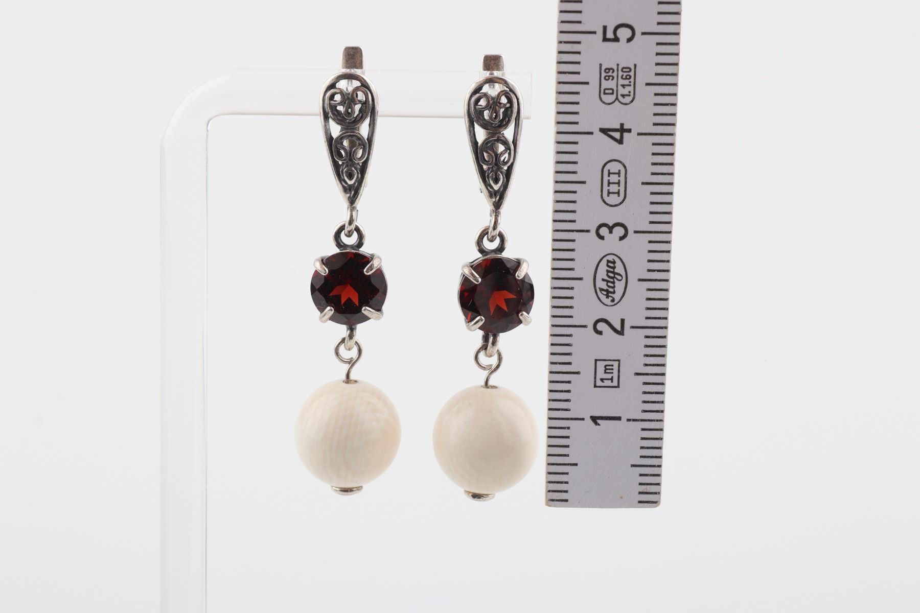 Garnet Filigree Earrings