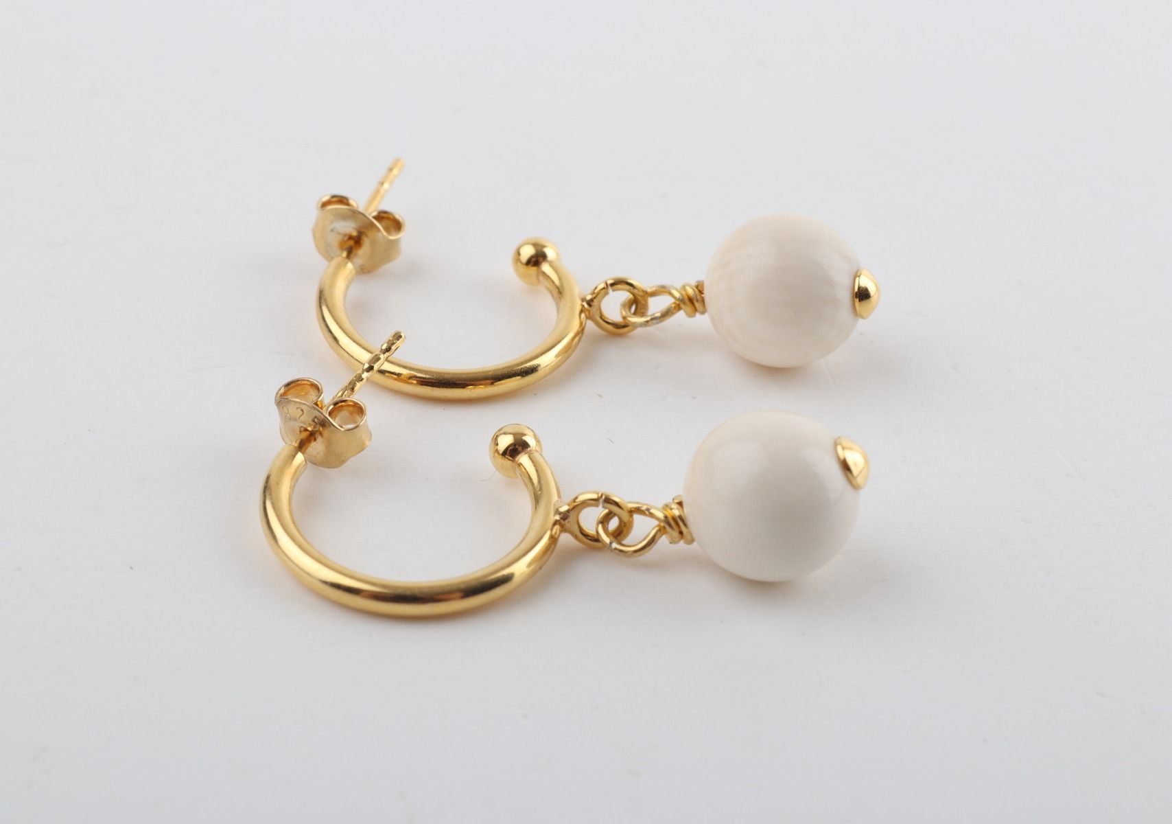 Drop Mammoth Ivory Earrings with Hoops