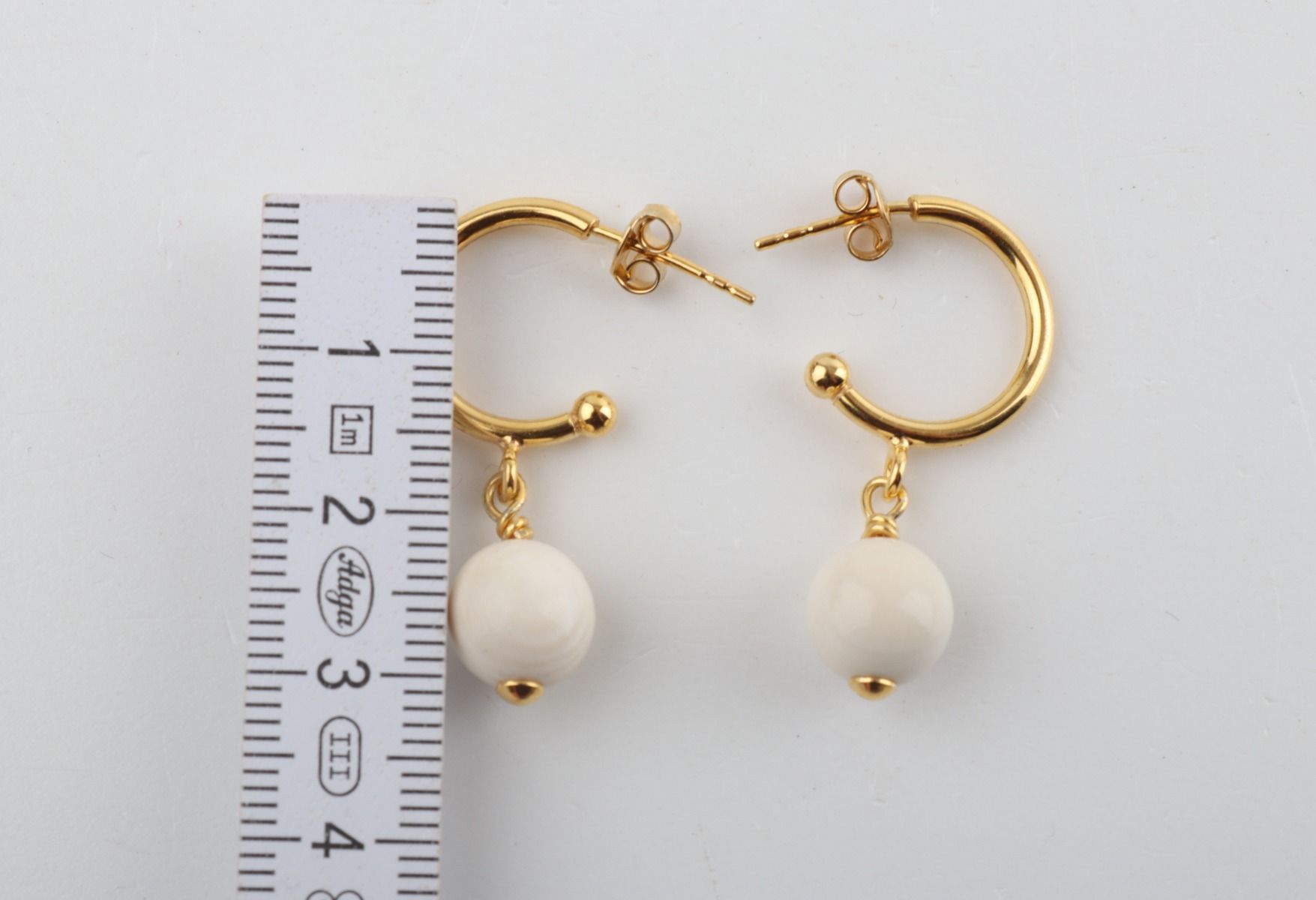 Drop Mammoth Ivory Earrings with Hoops