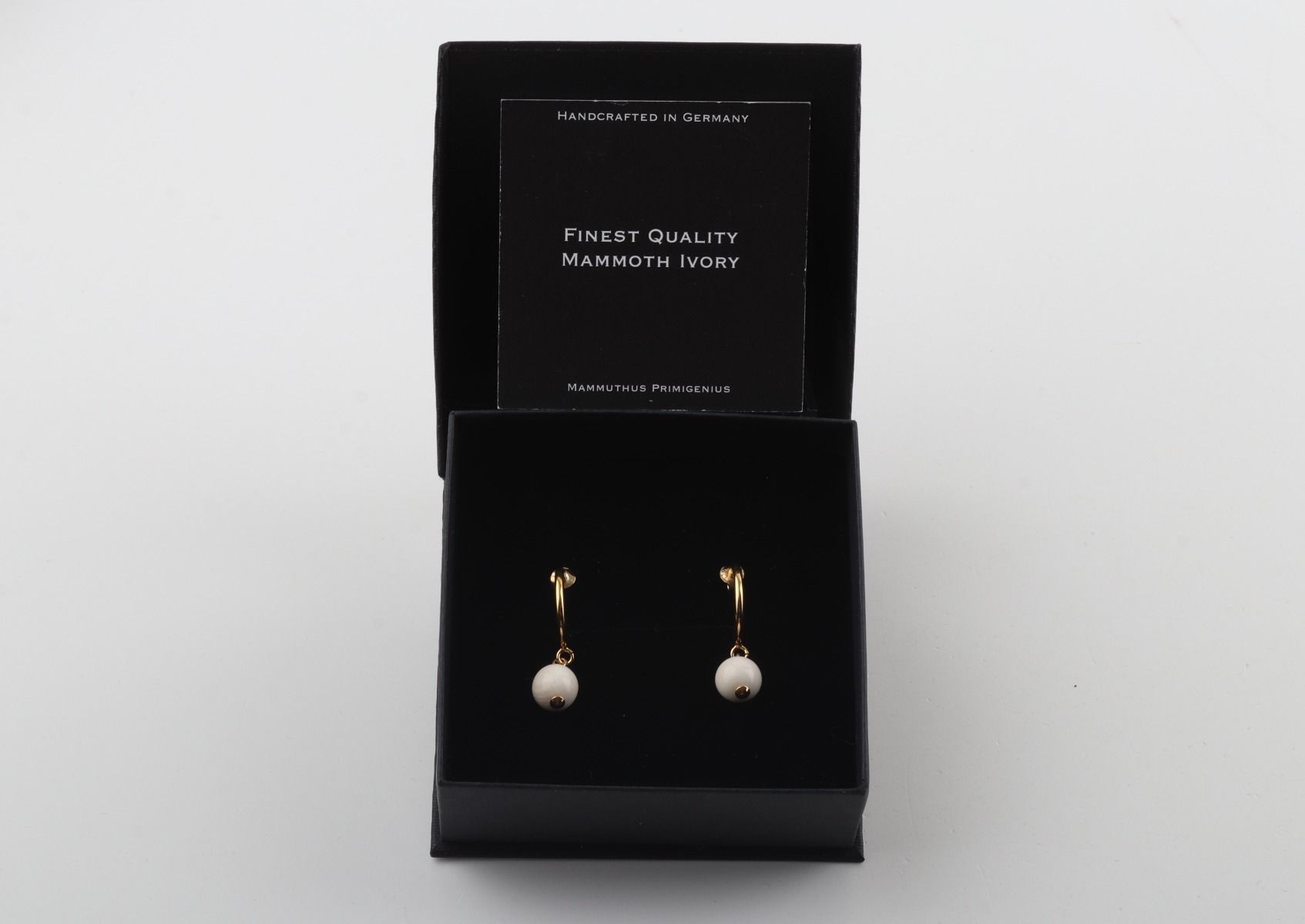 Drop Mammoth Ivory Earrings with Hoops