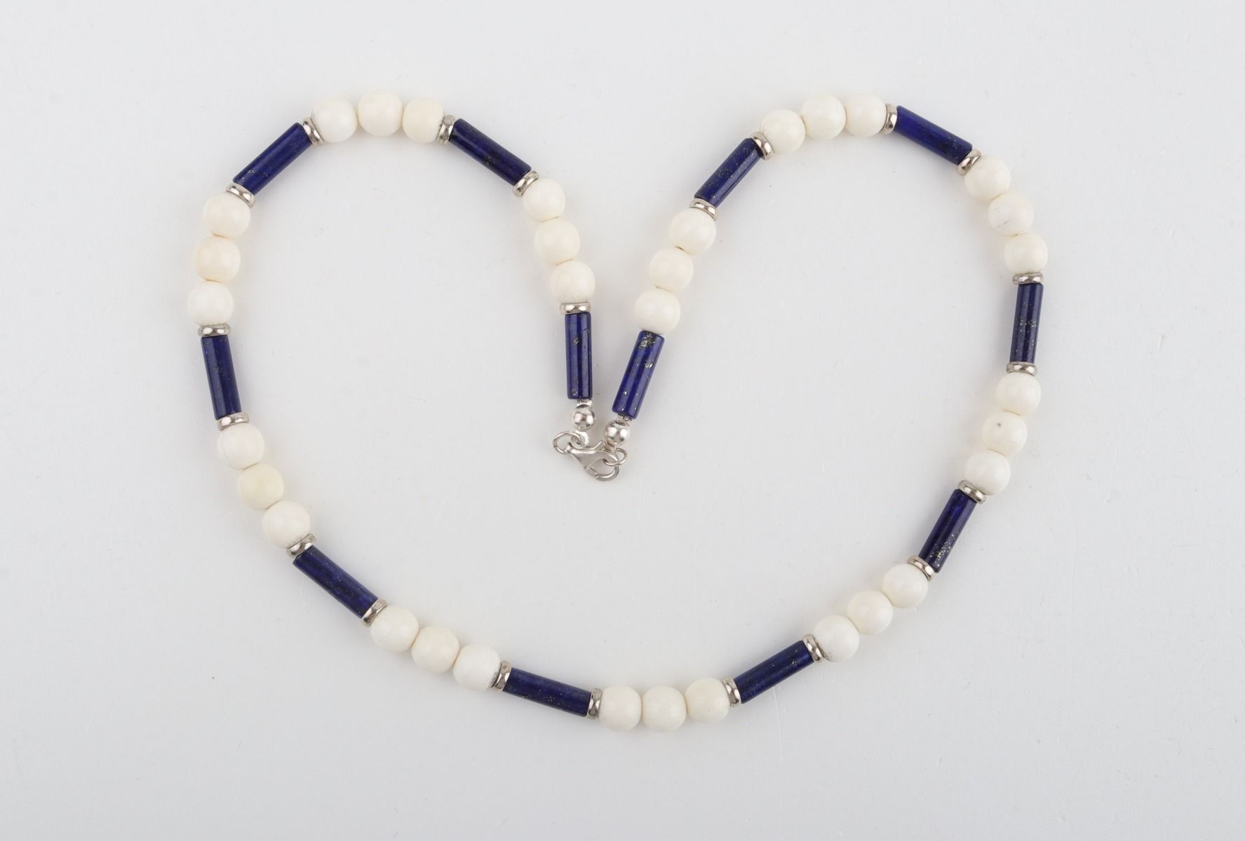 Mammoth Ivory and Lapis Lazuli Necklace