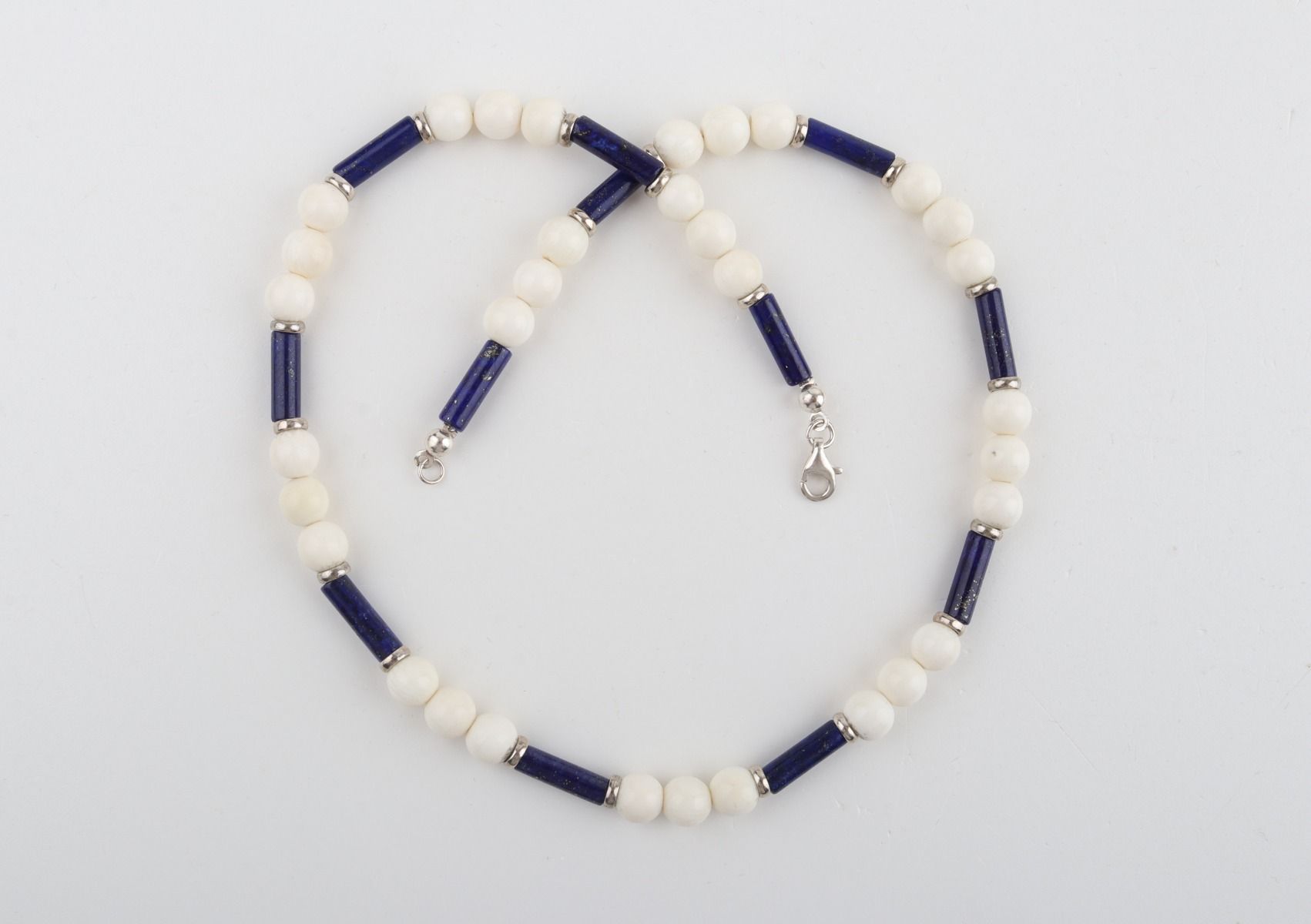 Mammoth Ivory and Lapis Lazuli Necklace