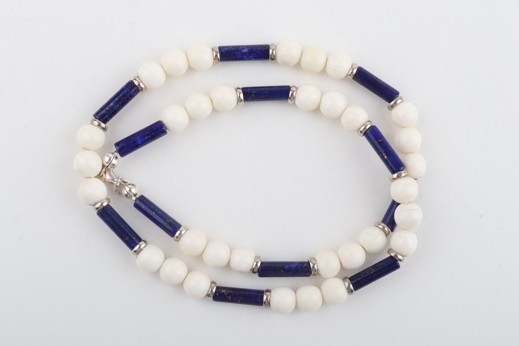 Mammoth Ivory and Lapis Lazuli Necklace