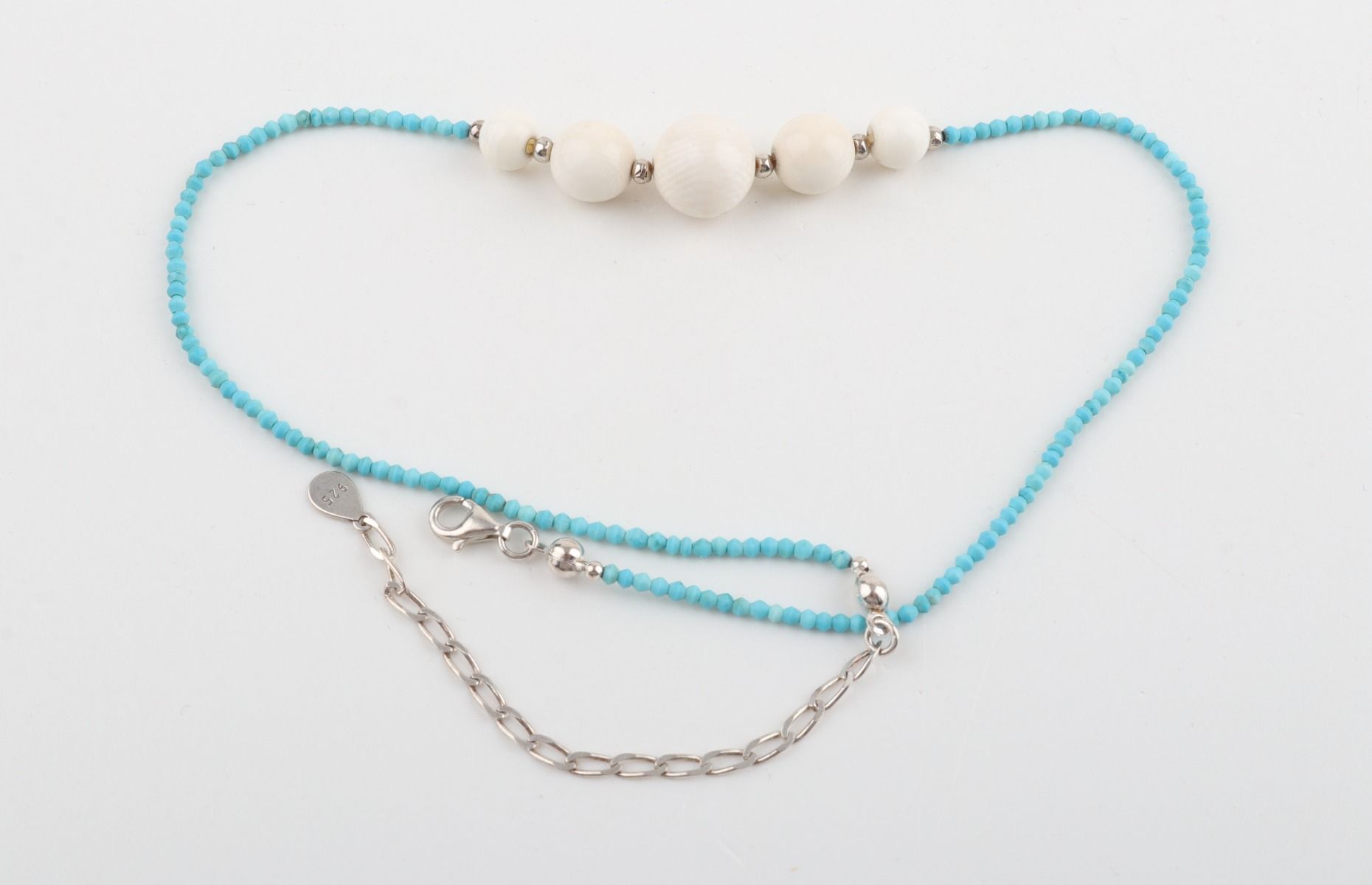 Mammoth Ivory and Turquoise Necklace